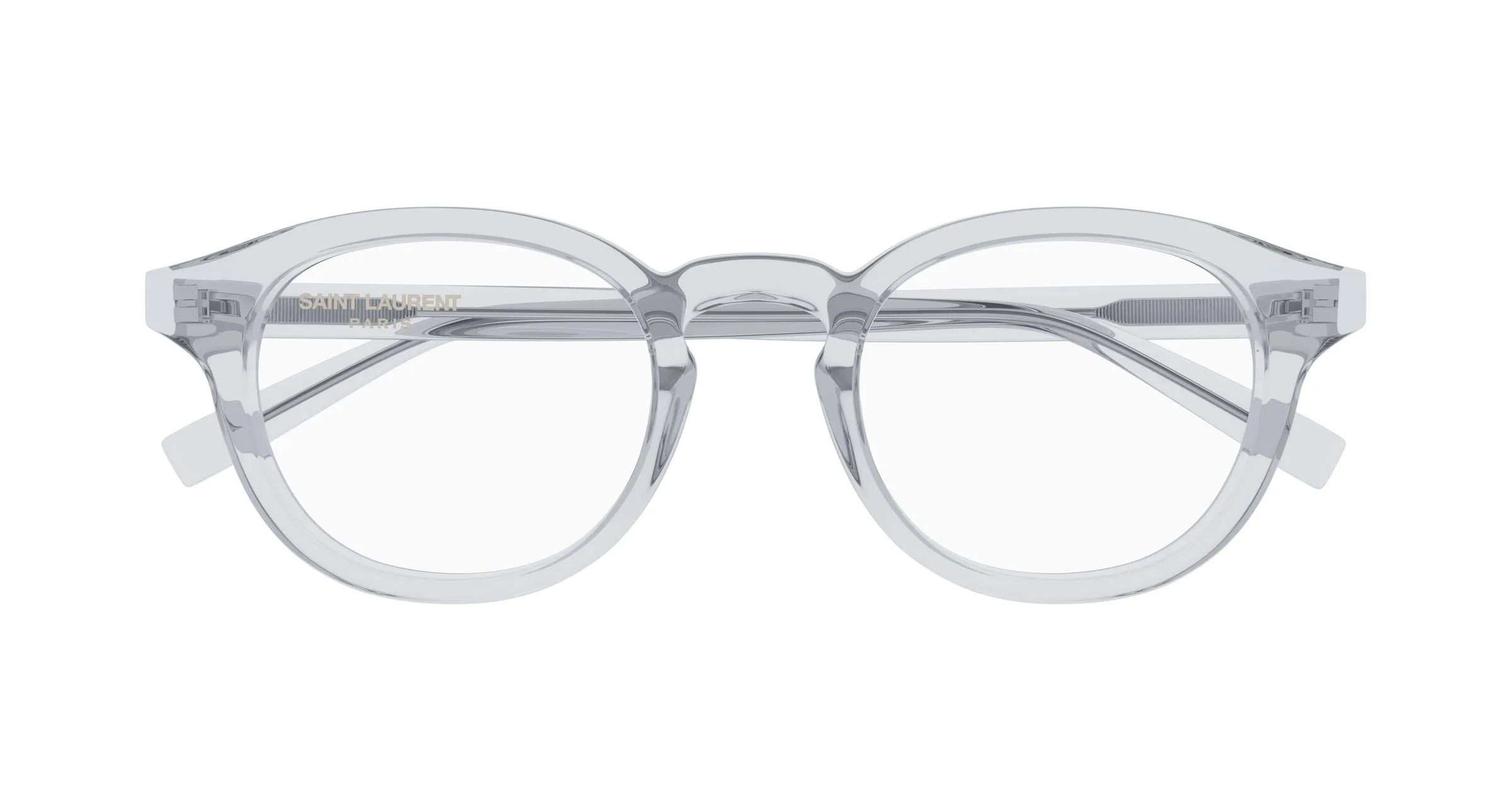 SAINT LAURENT SL 907/F 003 Montature da vista Acetato Grigio Trasparente Rotonda - immagine 2