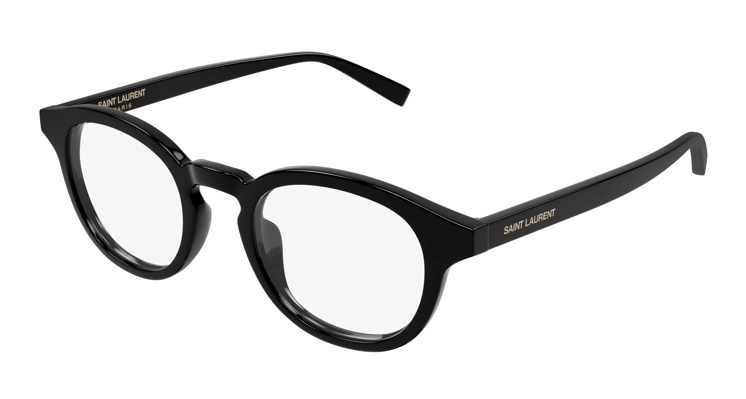 SAINT LAURENT SL 907/F 001 Montature da vista Acetato Nero Trasparente Rotonda - immagine 1