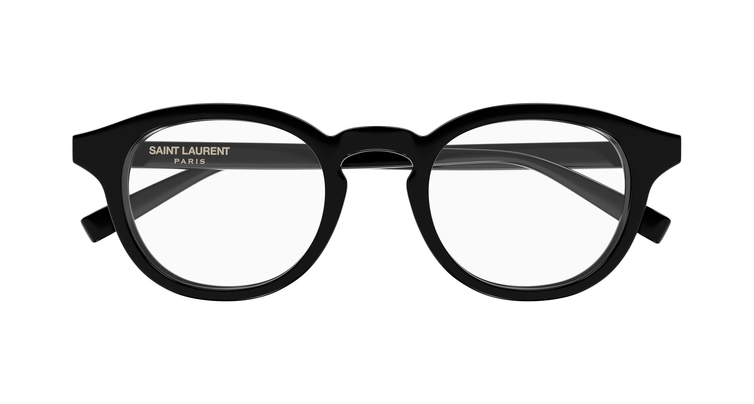 SAINT LAURENT SL 907/F 001 Montature da vista Acetato Nero Trasparente Rotonda - immagine 2