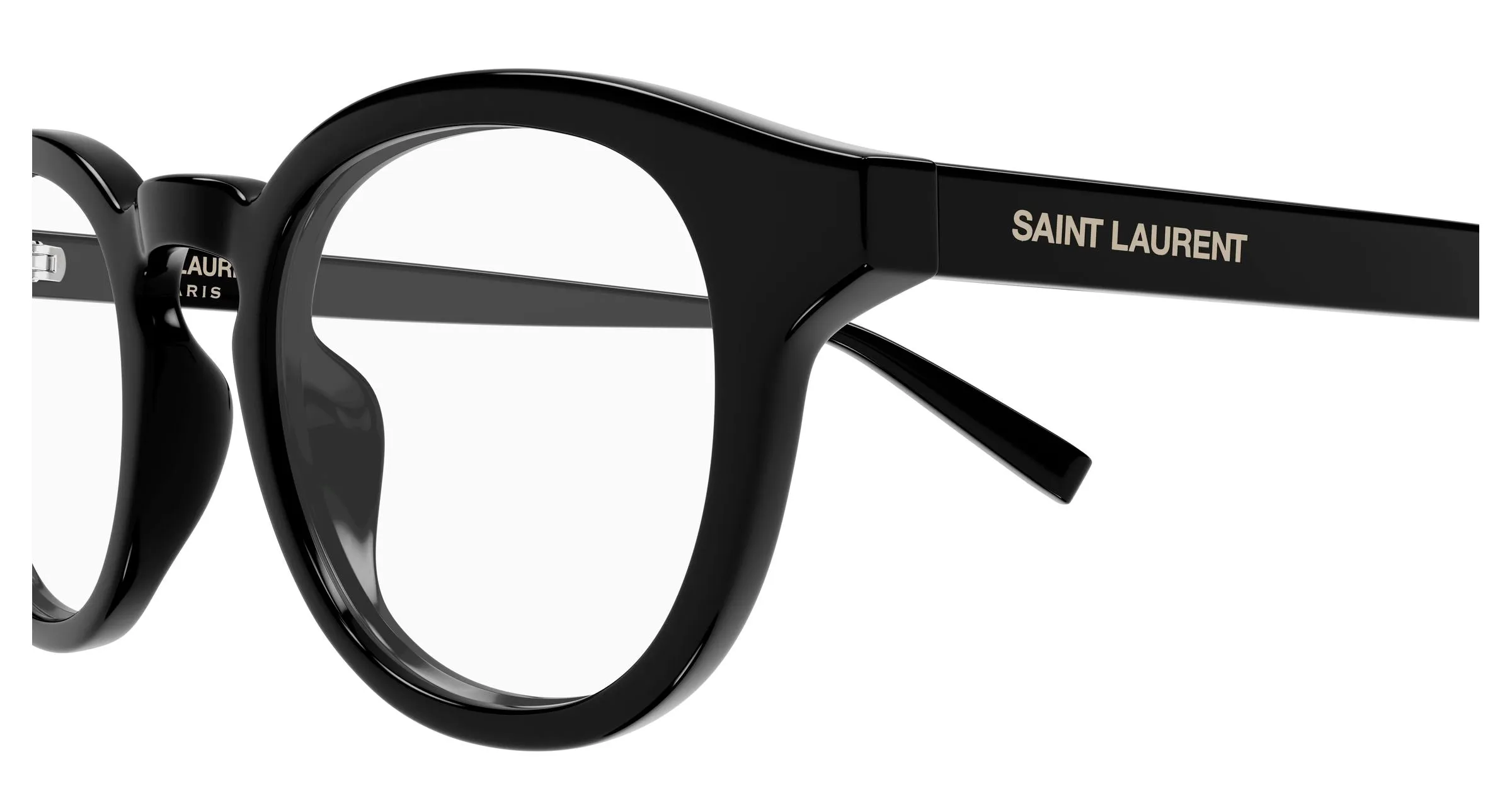 SAINT LAURENT SL 907/F 001 Montature da vista Acetato Nero Trasparente Rotonda - immagine 3