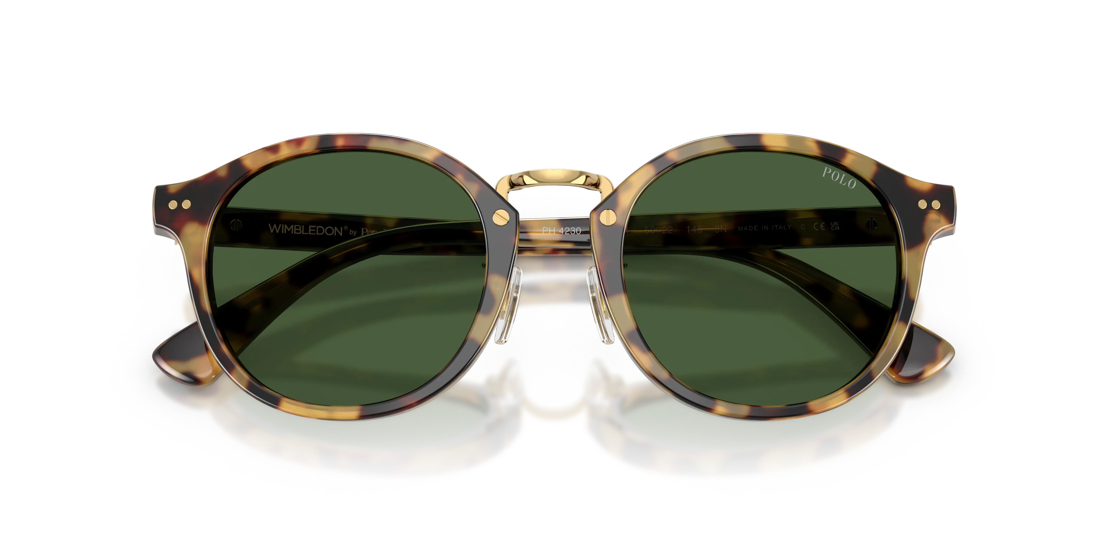 Polo Ralph Lauren PH4230 500471 Occhiali da sole Acetato Marrone Verde Rotonda Normale - immagine 2