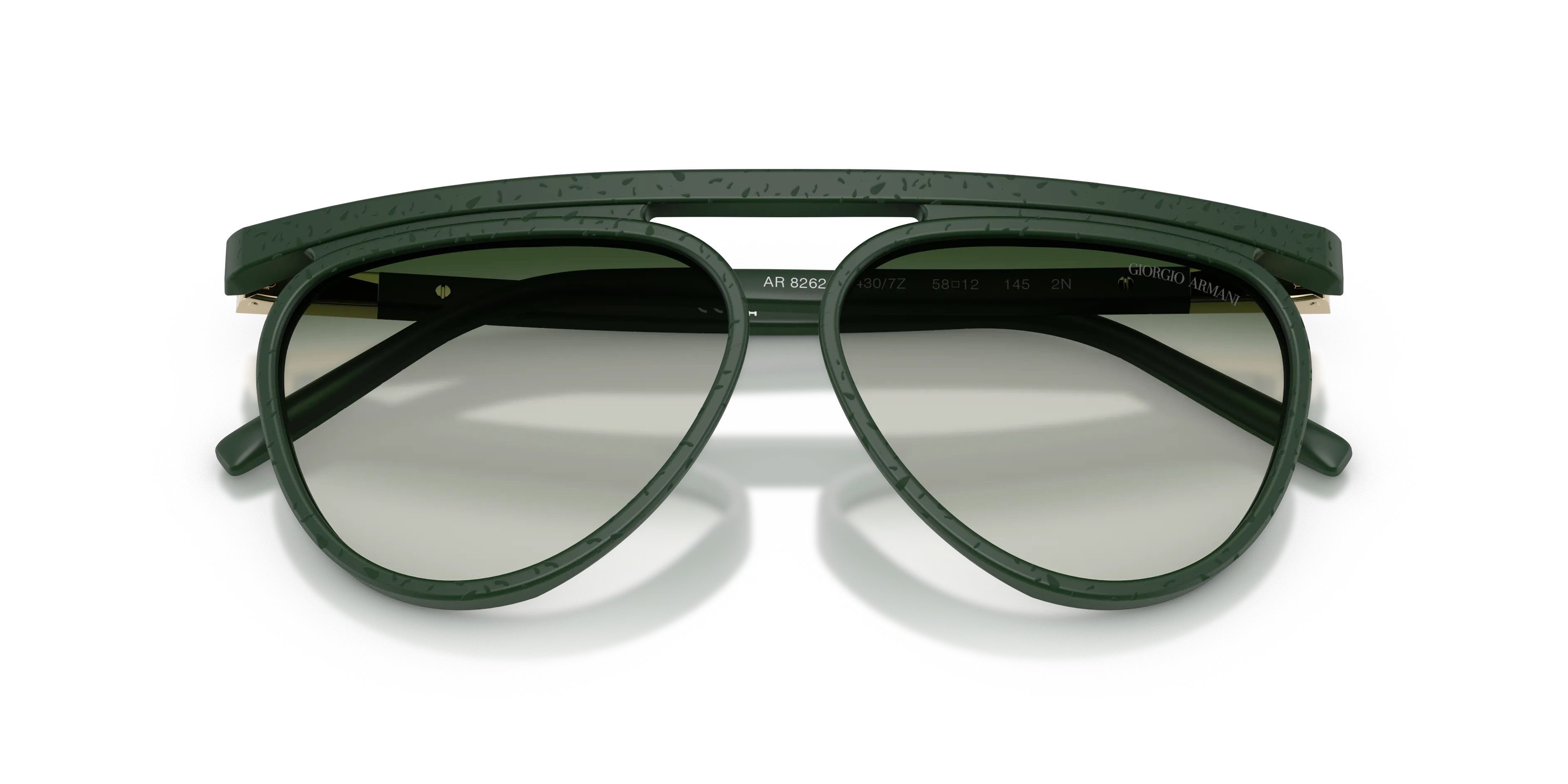 Giorgio Armani AR8262 64307Z Occhiali da sole Acetato Verde Grigio Pilot Normale Sfumato - immagine 2