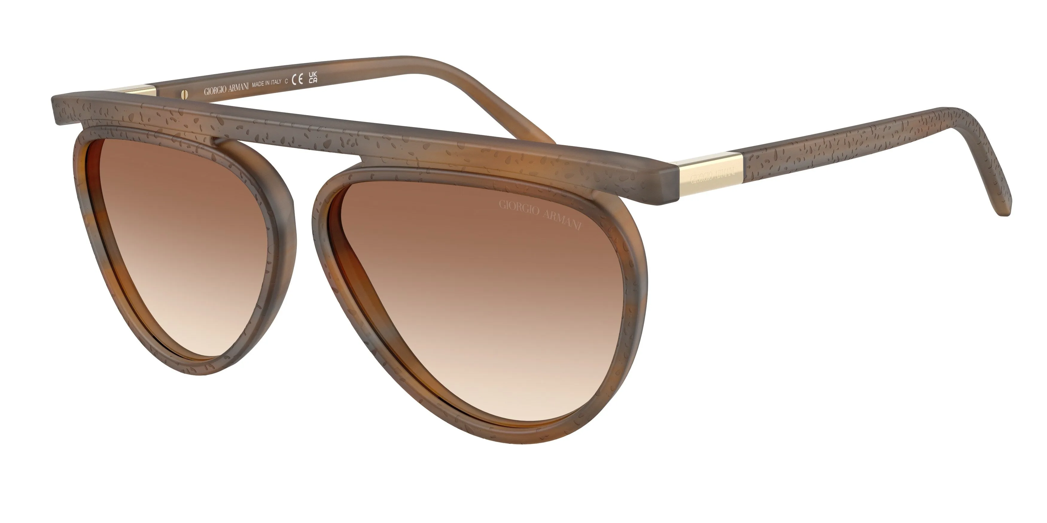 Giorgio Armani AR8262 642913 Occhiali da sole Acetato Marrone Marrone Pilot Normale Sfumato - immagine 1