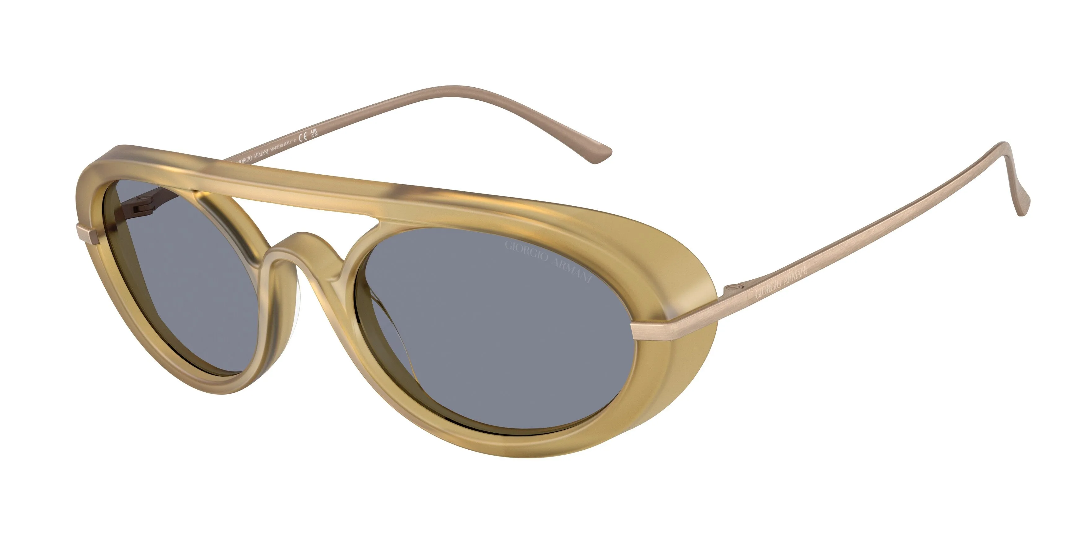 Giorgio Armani AR8256 641119 Occhiali da sole Acetato Marrone Blu Rotonda Normale - immagine 1