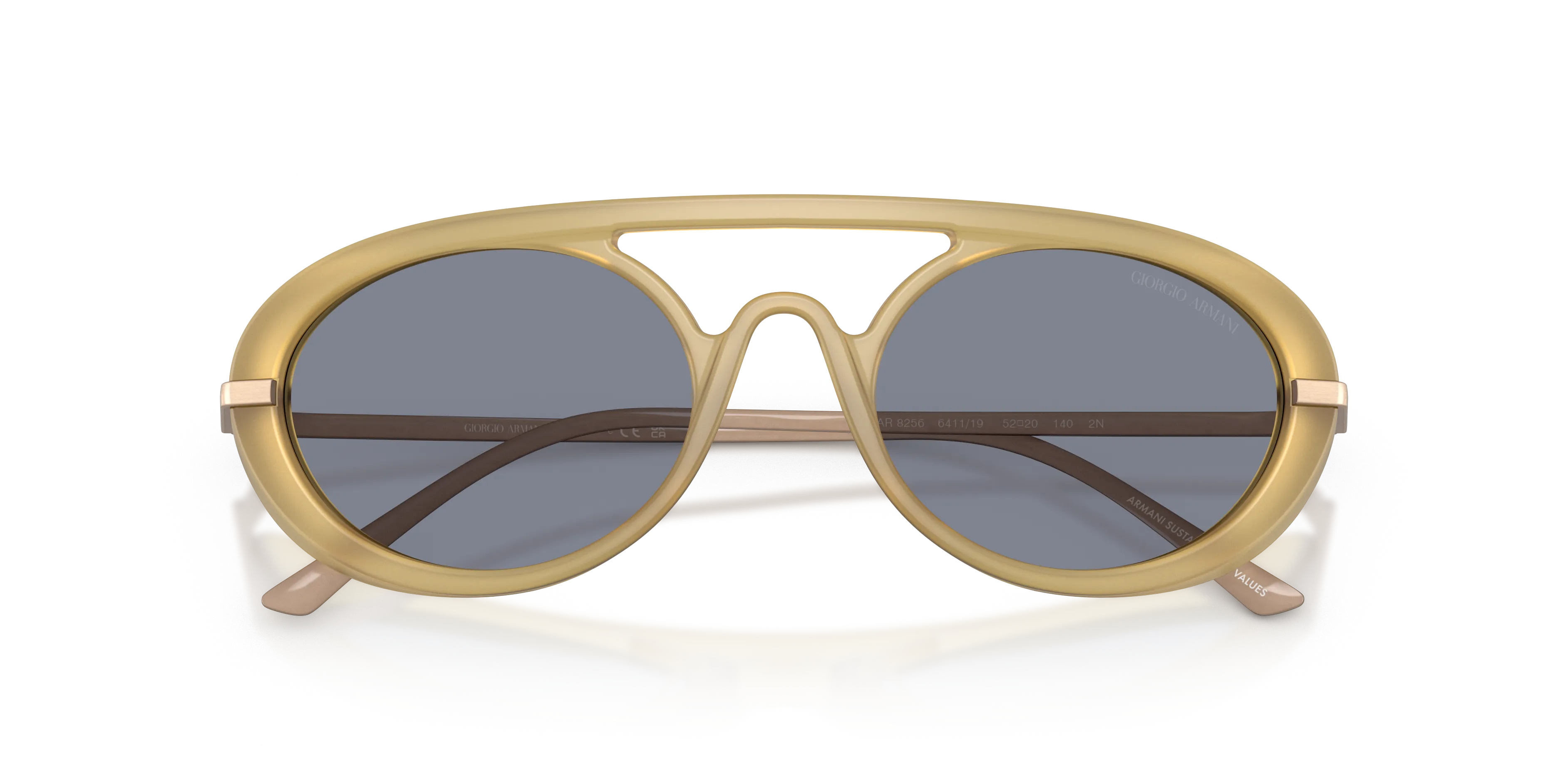 Giorgio Armani AR8256 641119 Occhiali da sole Acetato Marrone Blu Rotonda Normale - immagine 2