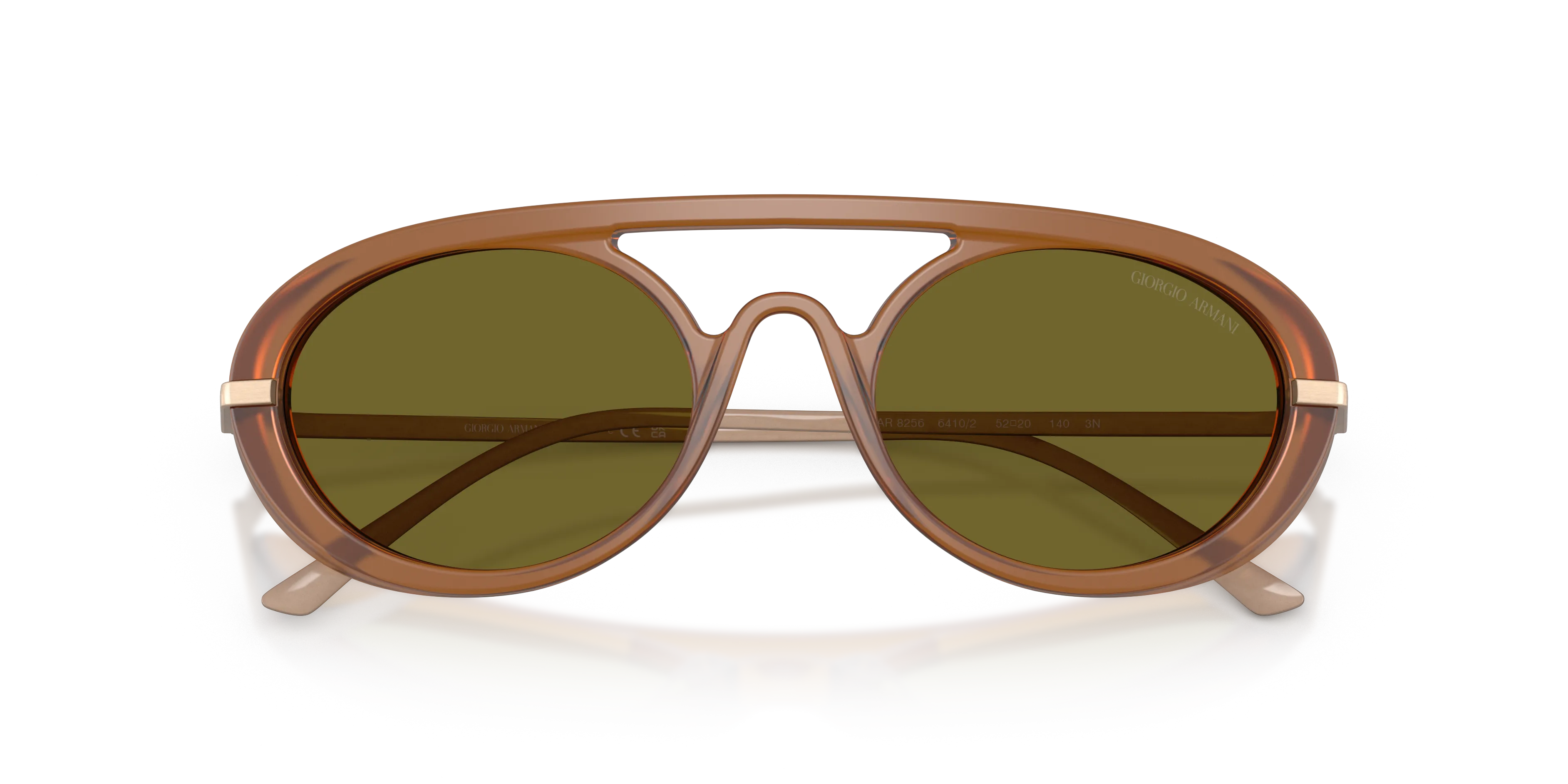 Giorgio Armani AR8256 6410/2 Occhiali da sole Acetato Marrone Verde Rotonda Normale - immagine 2