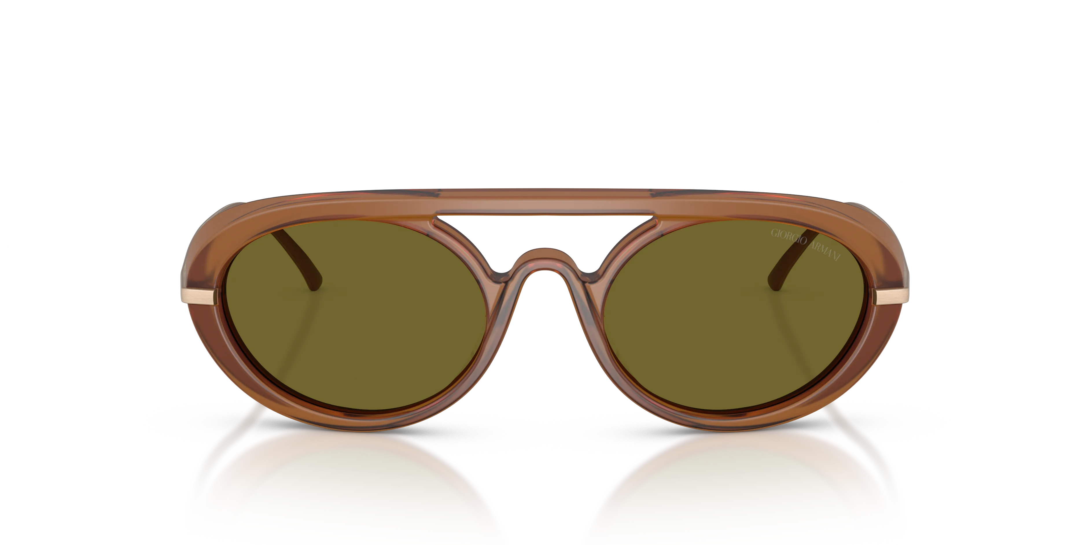 Giorgio Armani AR8256 6410/2 Occhiali da sole Acetato Marrone Verde Rotonda Normale - immagine 3
