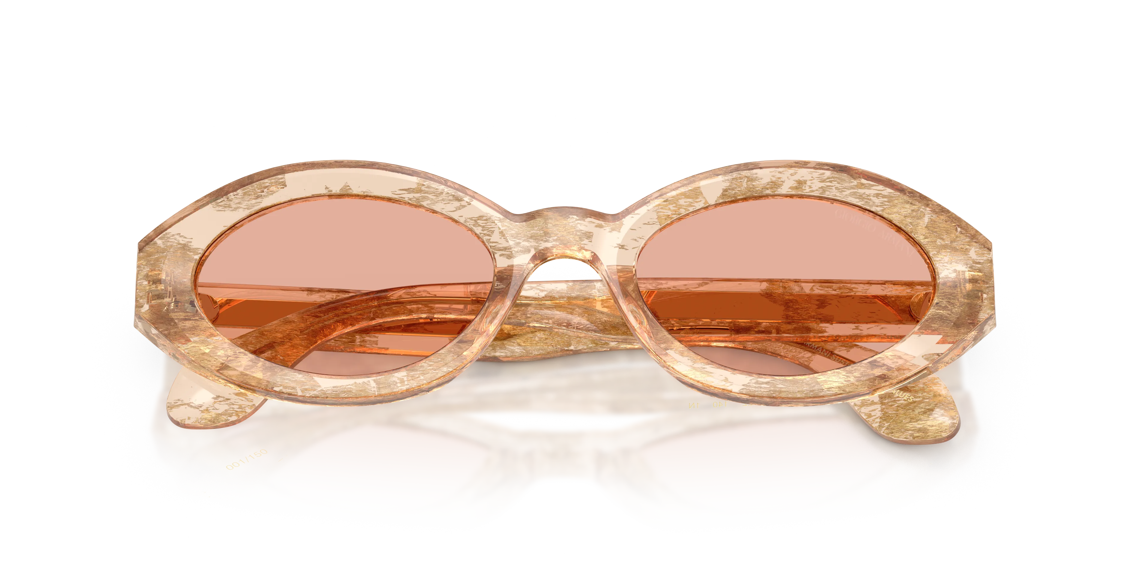 Giorgio Armani AR8249 63914B Occhiali da sole Acetato Oro Rosa Rotonda Normale - immagine 2
