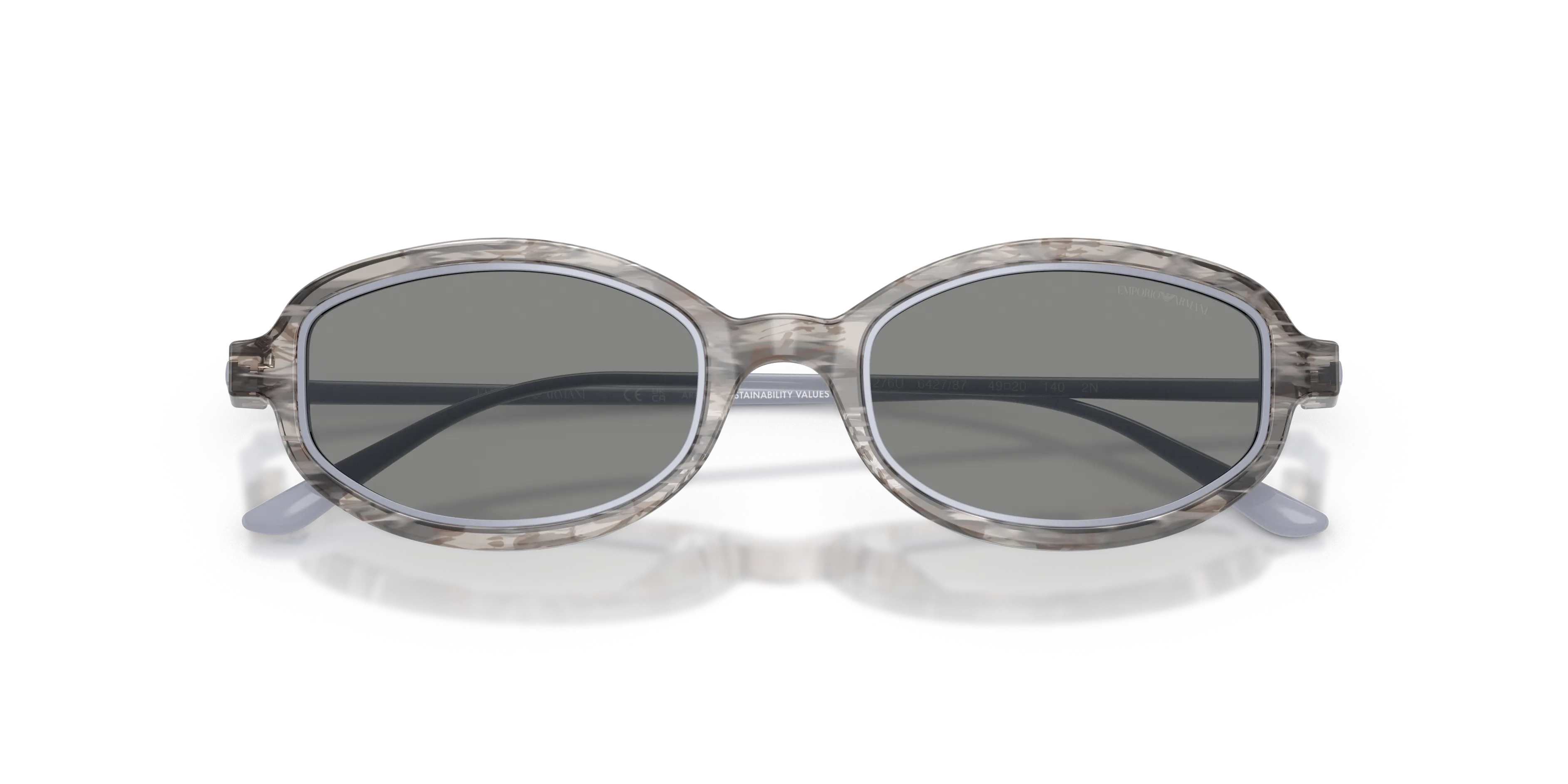 Emporio Armani EA4276U 642787 Occhiali da sole Acetato Grigio Grigio Geometrica Normale - immagine 2
