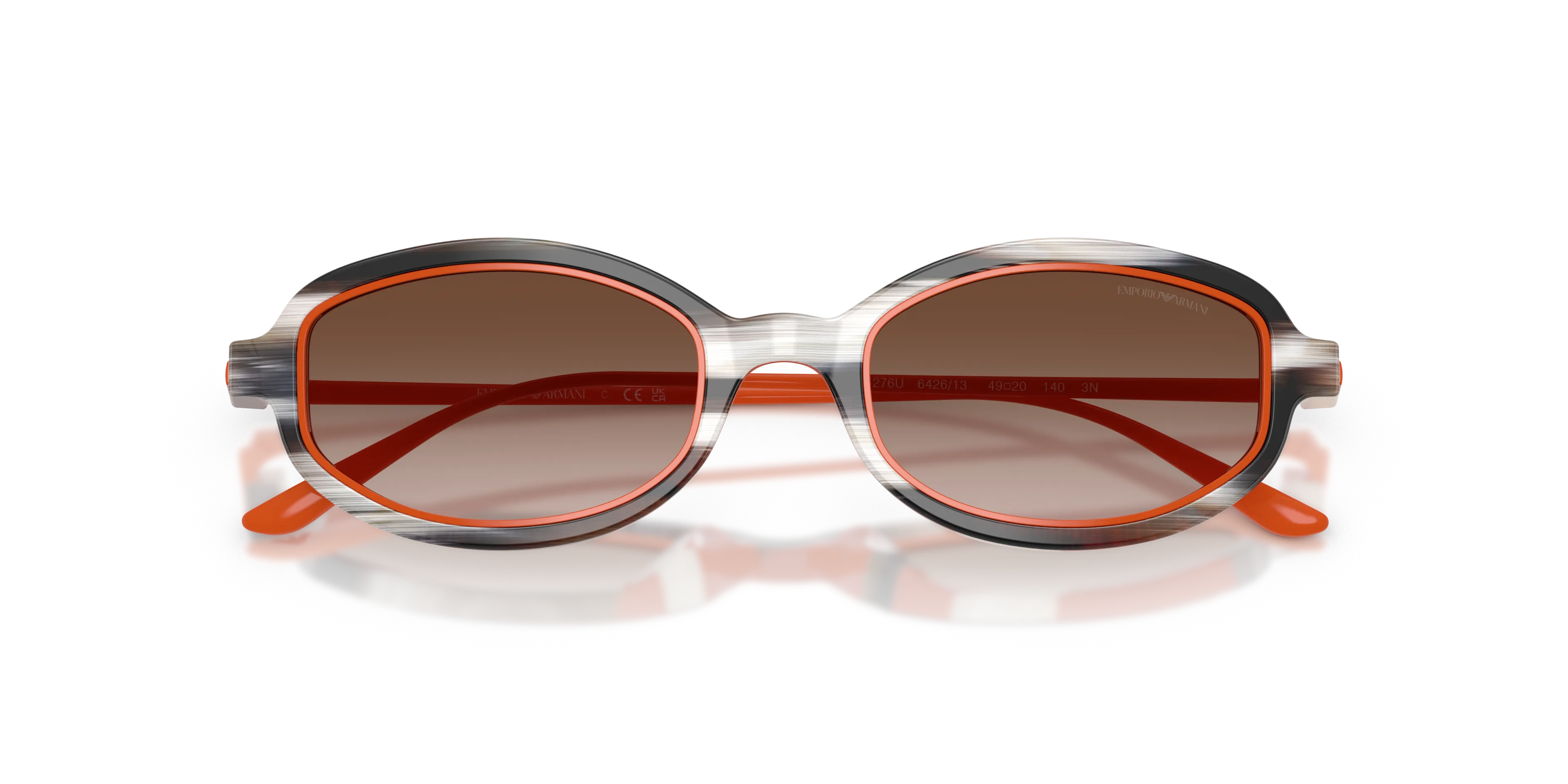 Emporio Armani EA4276U 642613 Occhiali da sole Acetato Multi-colore Marrone Geometrica Normale Sfumato - immagine 2