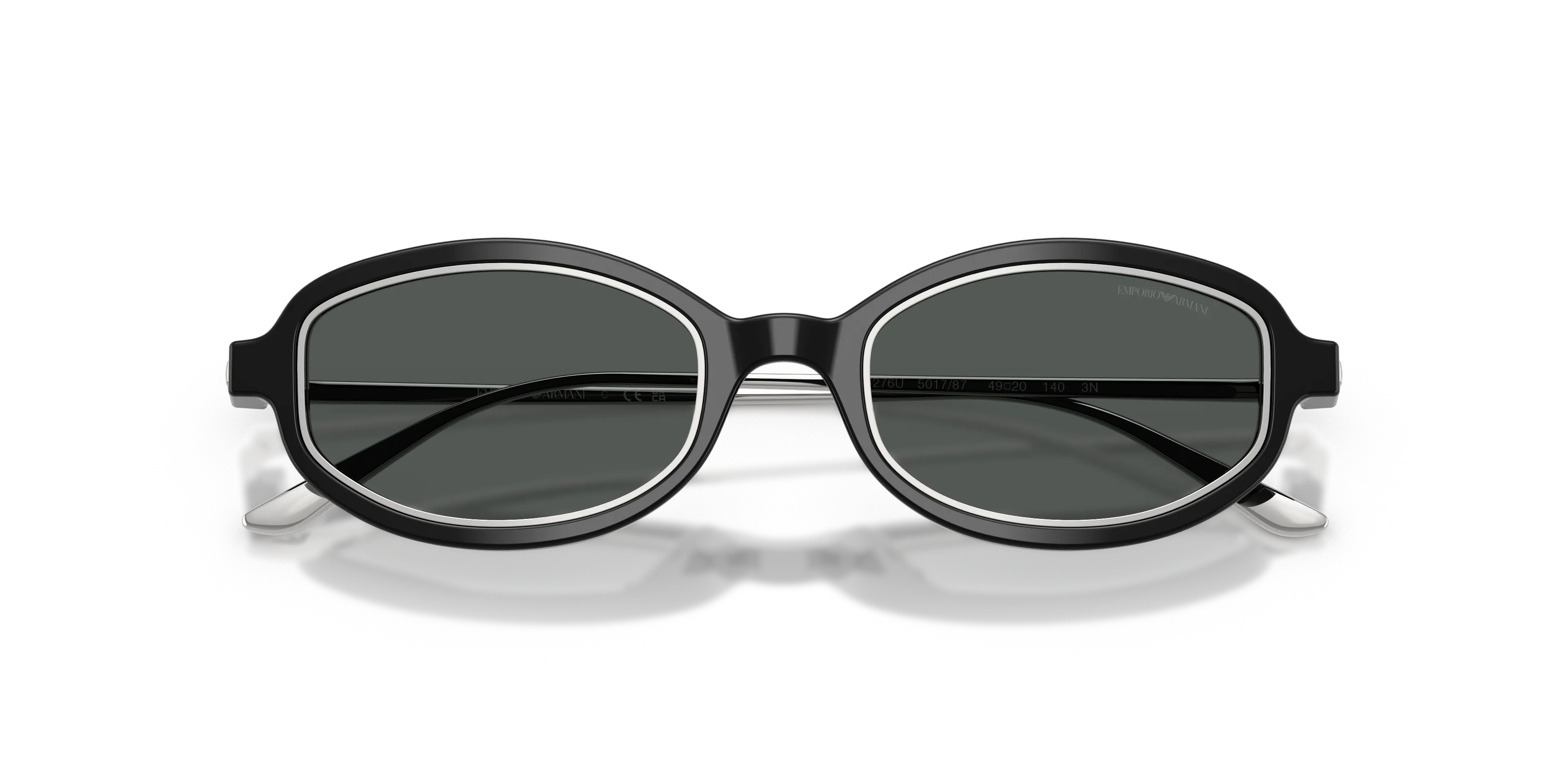 Emporio Armani EA4276U 501787 Occhiali da sole Acetato Nero Grigio Geometrica Normale - immagine 2
