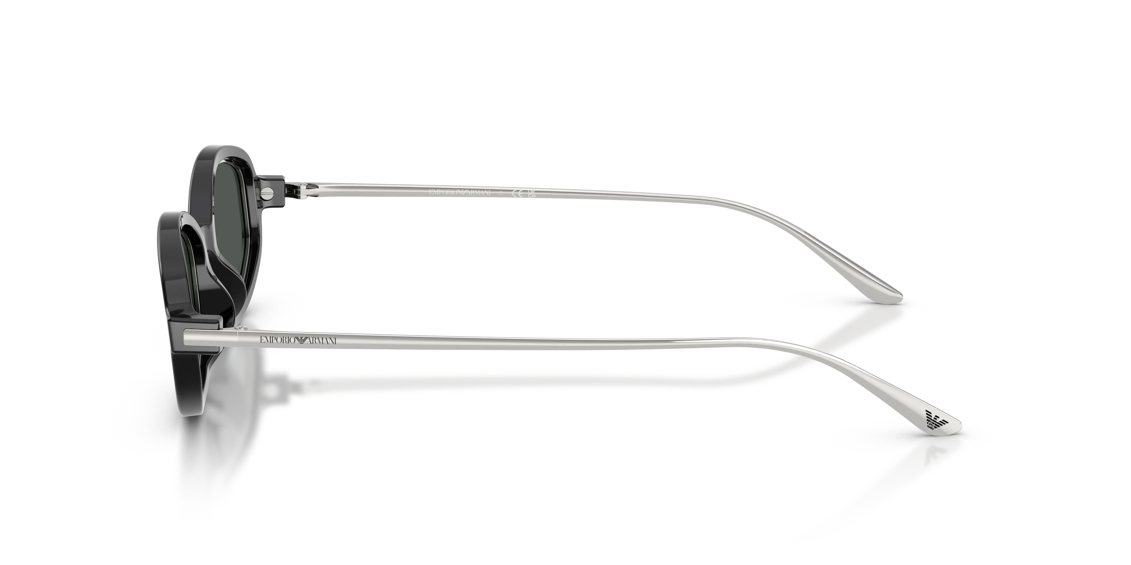 Emporio Armani EA4276U 501787 Occhiali da sole Acetato Nero Grigio Geometrica Normale - immagine 4