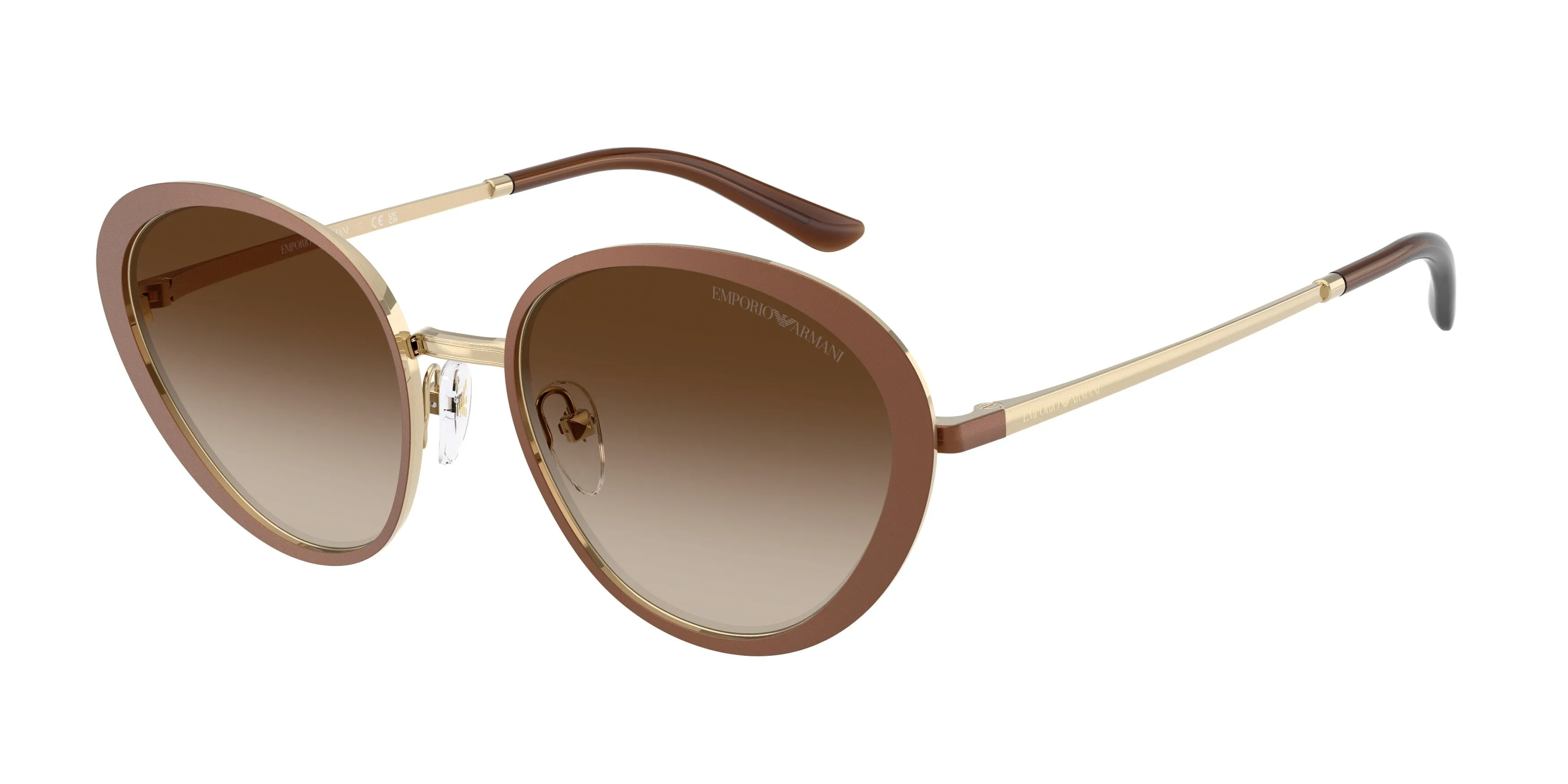 Emporio Armani EA2177 344113 Occhiali da sole Metallo Marrone Marrone Geometrica Normale Sfumato - immagine 1