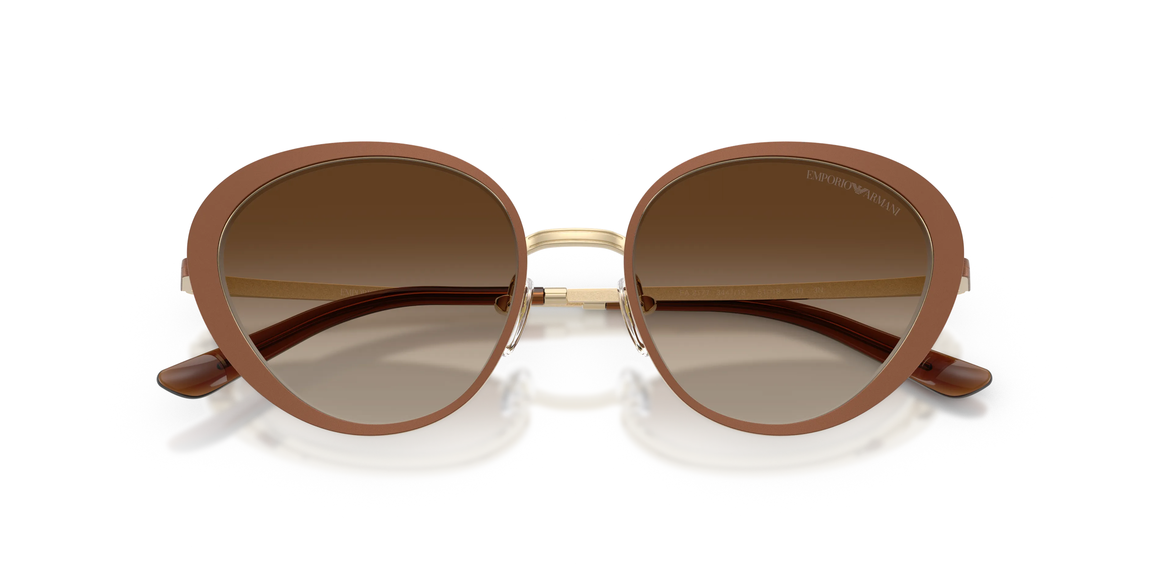 Emporio Armani EA2177 344113 Occhiali da sole Metallo Marrone Marrone Geometrica Normale Sfumato - immagine 2