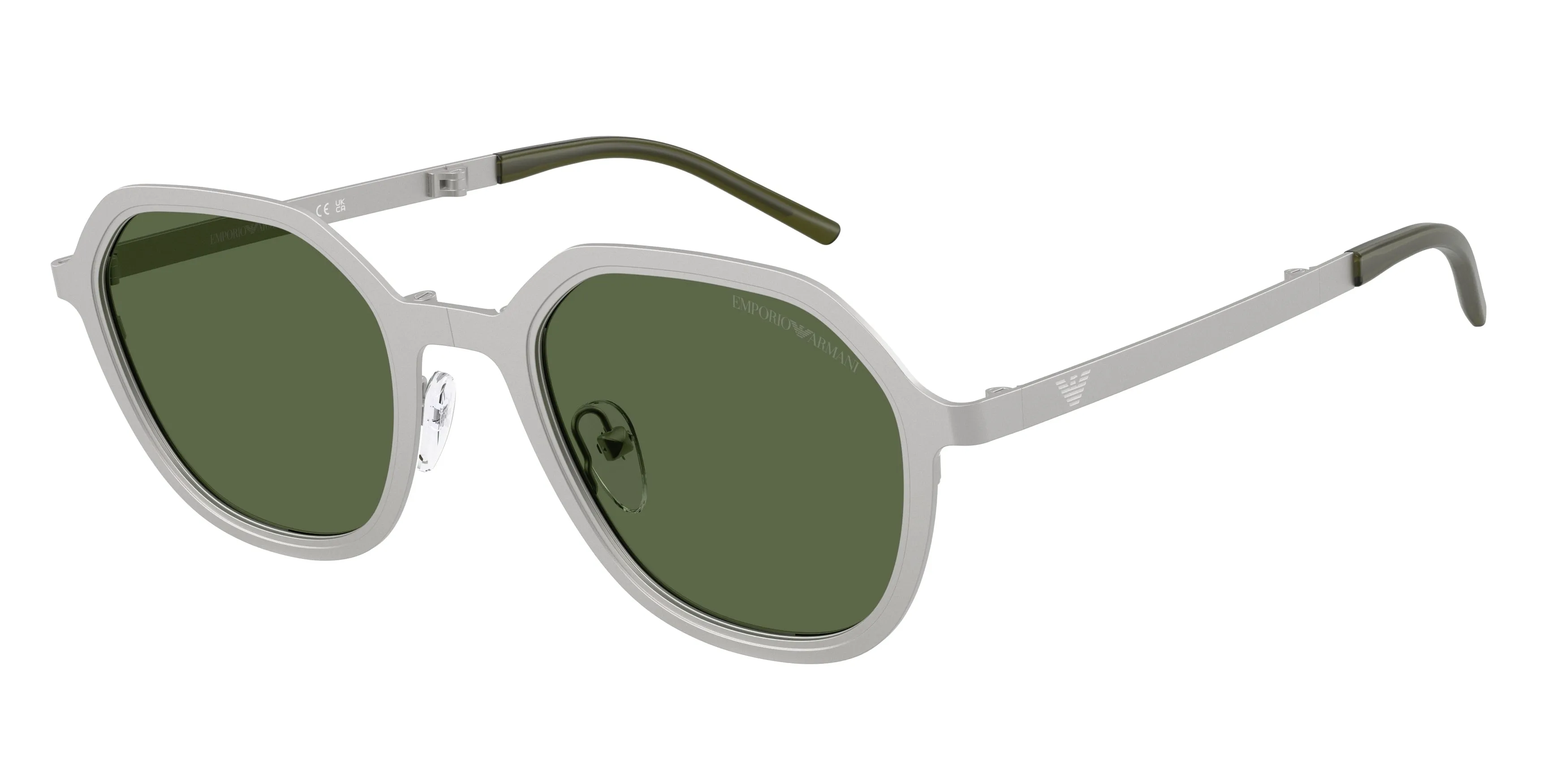 Emporio Armani EA2176 301571 Occhiali da sole Metallo Argento Verde Geometrica Normale - immagine 1