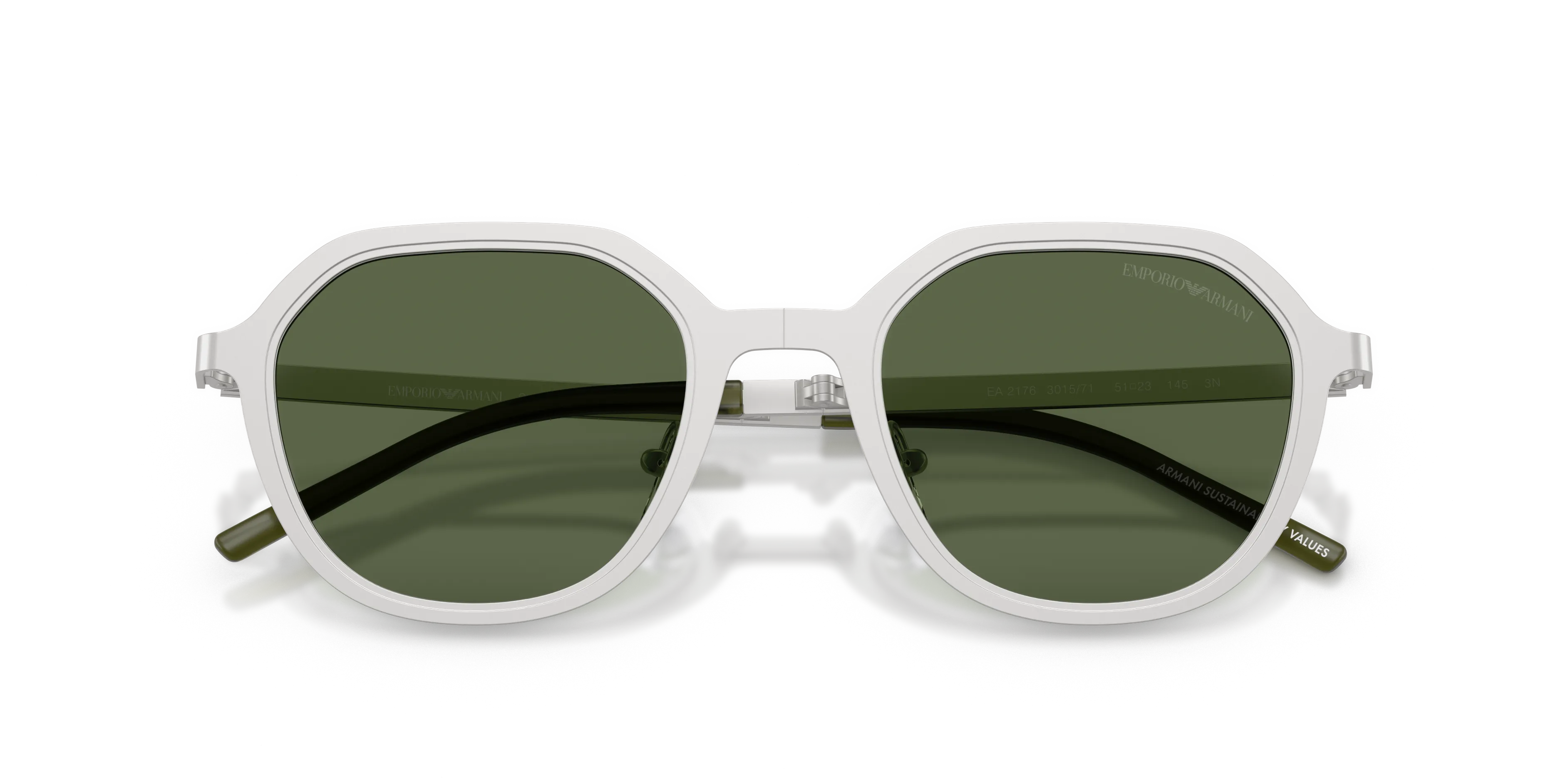 Emporio Armani EA2176 301571 Occhiali da sole Metallo Argento Verde Geometrica Normale - immagine 2