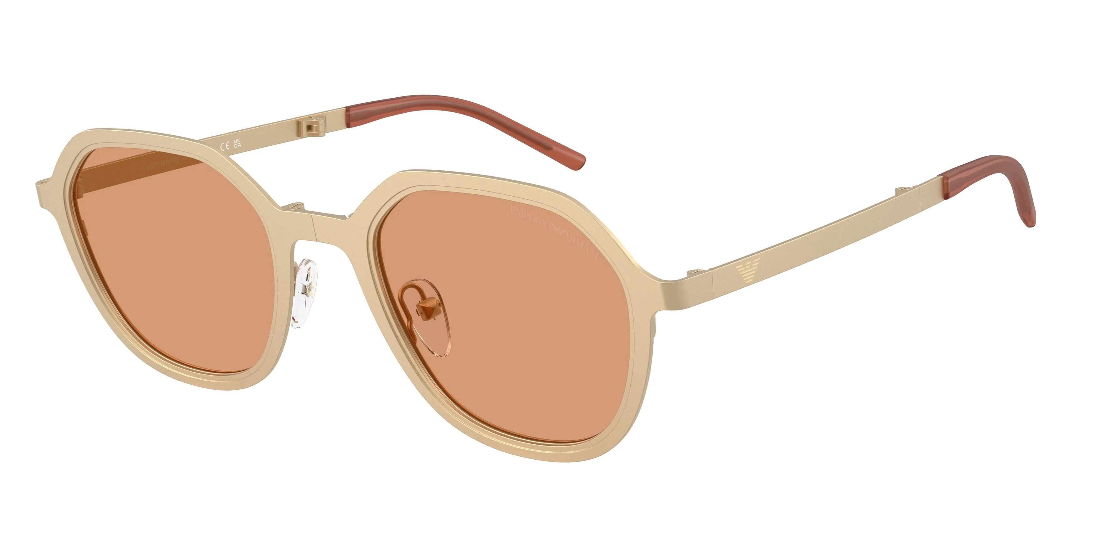 Emporio Armani EA2176 3002/7 Occhiali da sole Metallo Oro Arancione Geometrica Normale - immagine 1