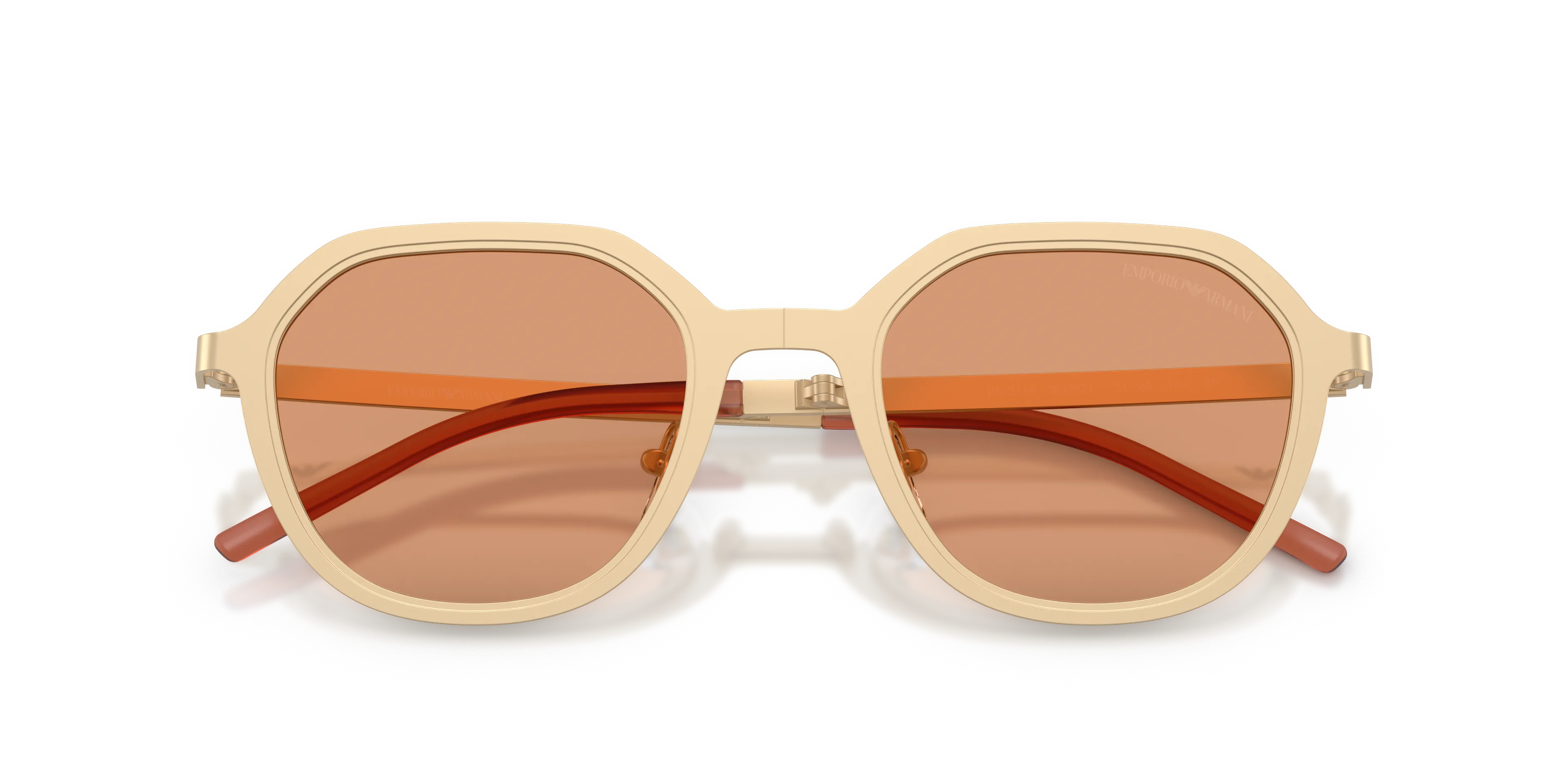 Emporio Armani EA2176 3002/7 Occhiali da sole Metallo Oro Arancione Geometrica Normale - immagine 2