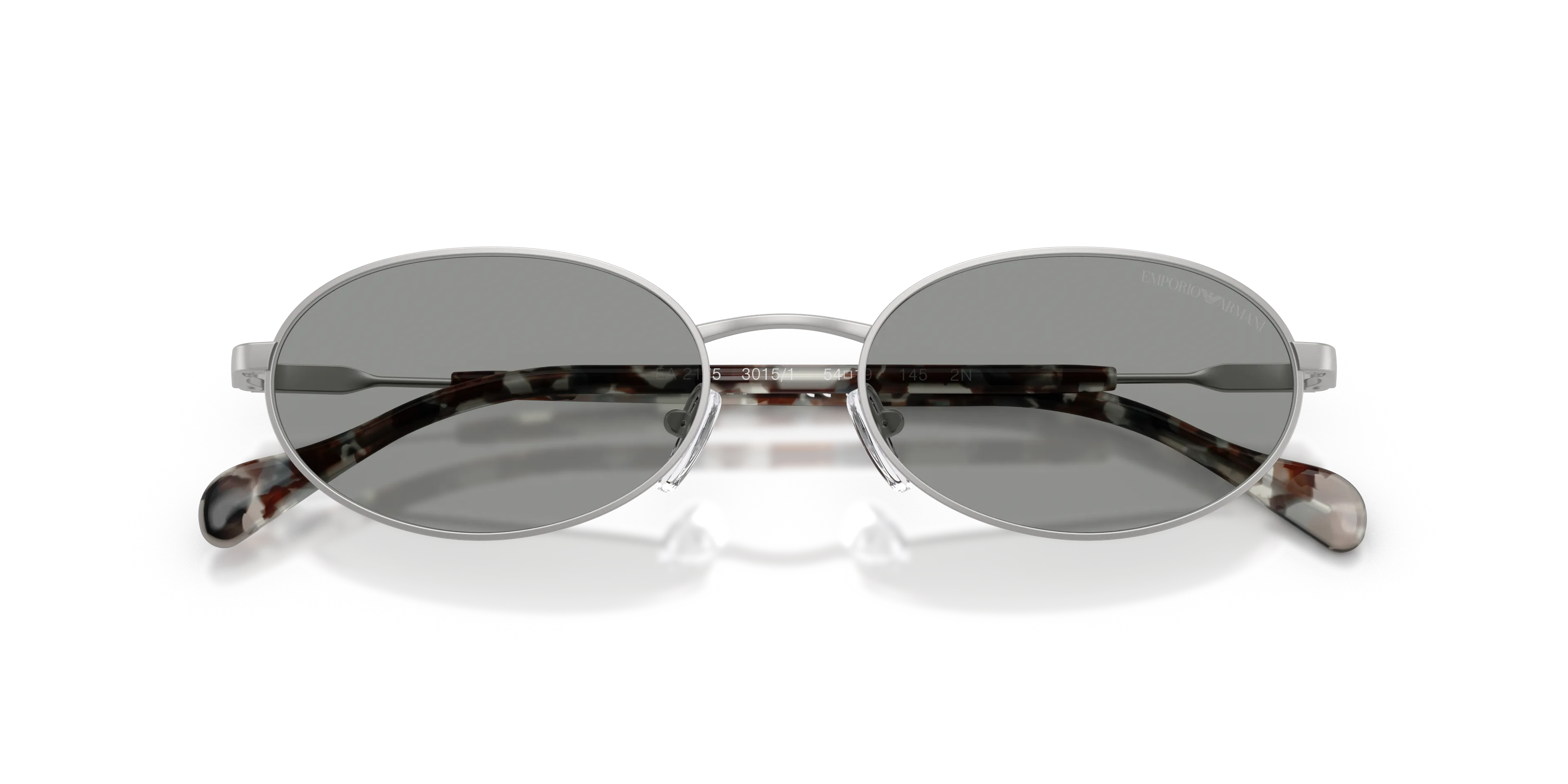 Emporio Armani EA2175 3015/1 Occhiali da sole Metallo Argento Grigio Rotonda Normale - immagine 2