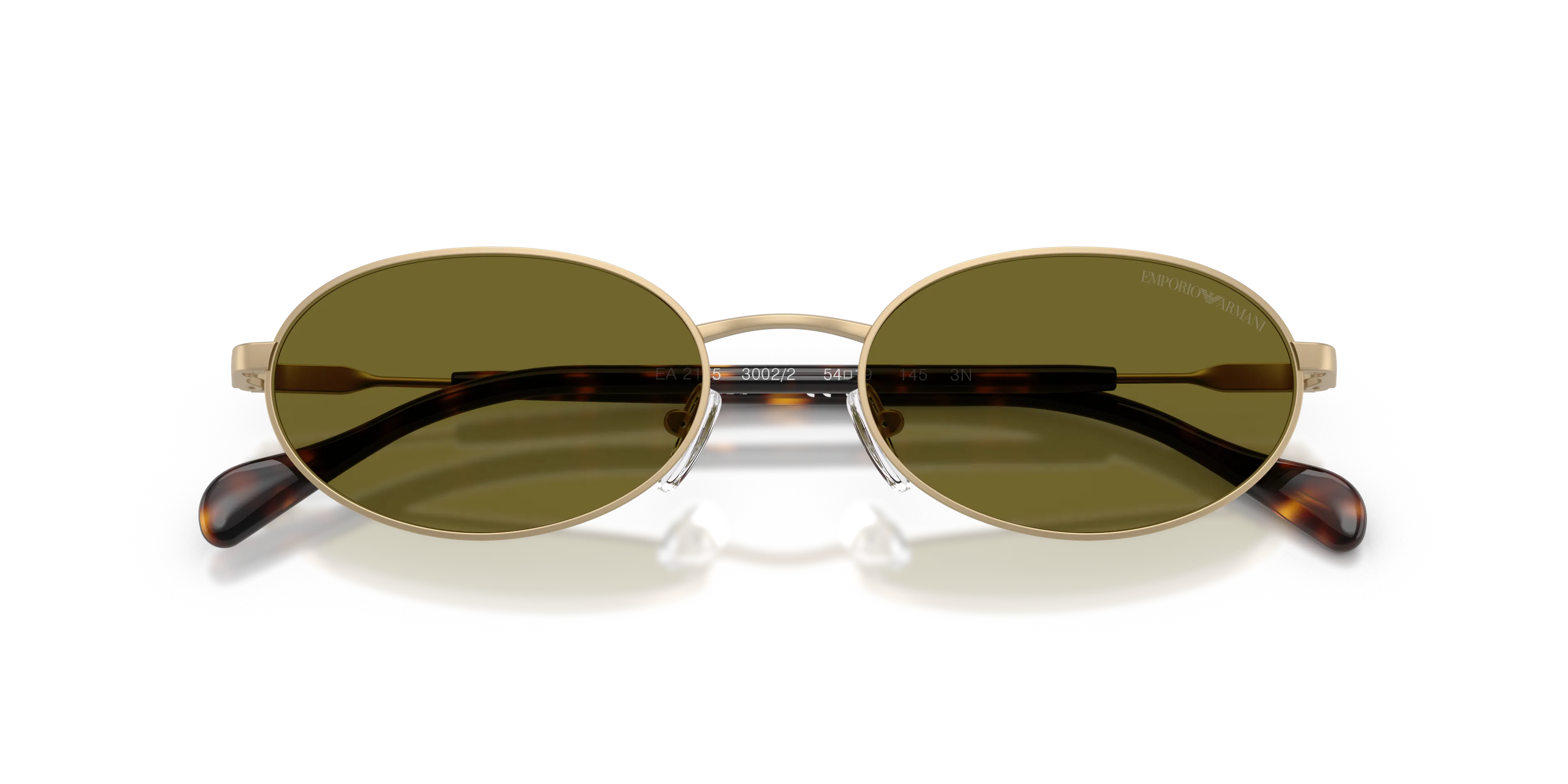 Emporio Armani EA2175 3002/2 Occhiali da sole Metallo Oro Verde Rotonda Normale - immagine 2
