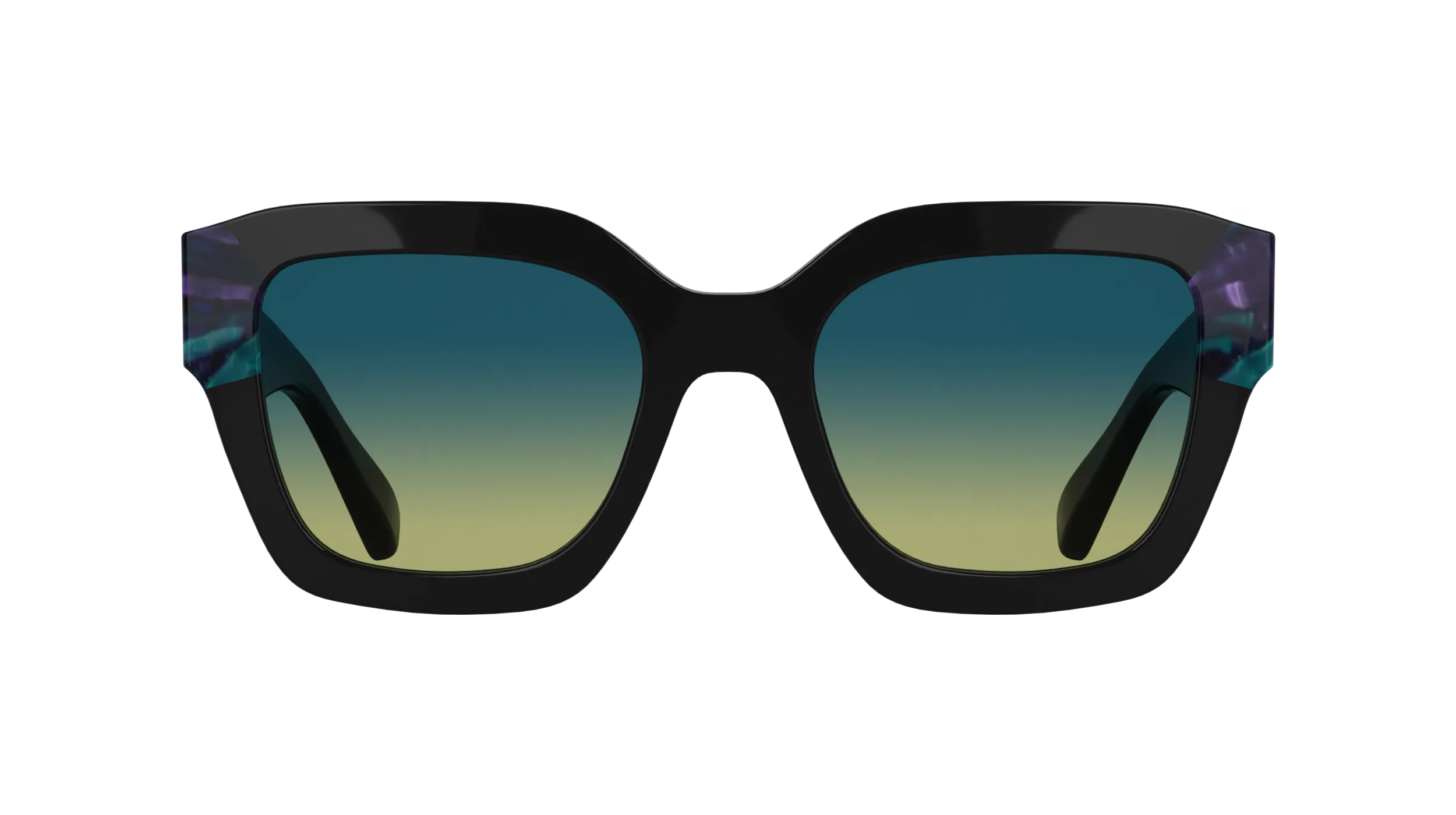 LONGCHAMP LO771S 007 Occhiali da sole Acetato Nero Azzurro Squadrata Normale Sfumato - immagine 2