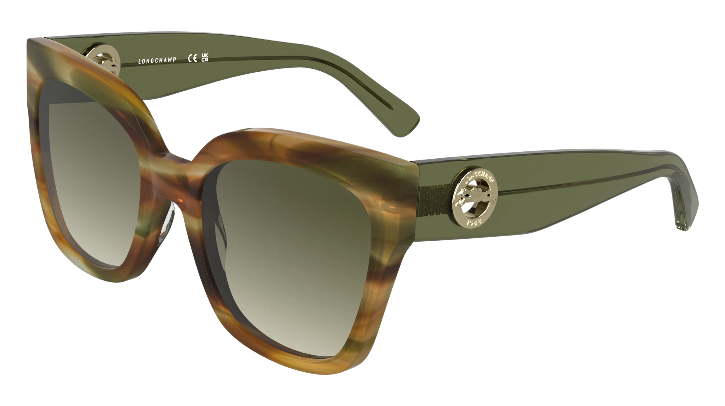 LONGCHAMP LO717S 324 Occhiali da sole Acetato Verde Verde Squadrata Normale Sfumato - immagine 1