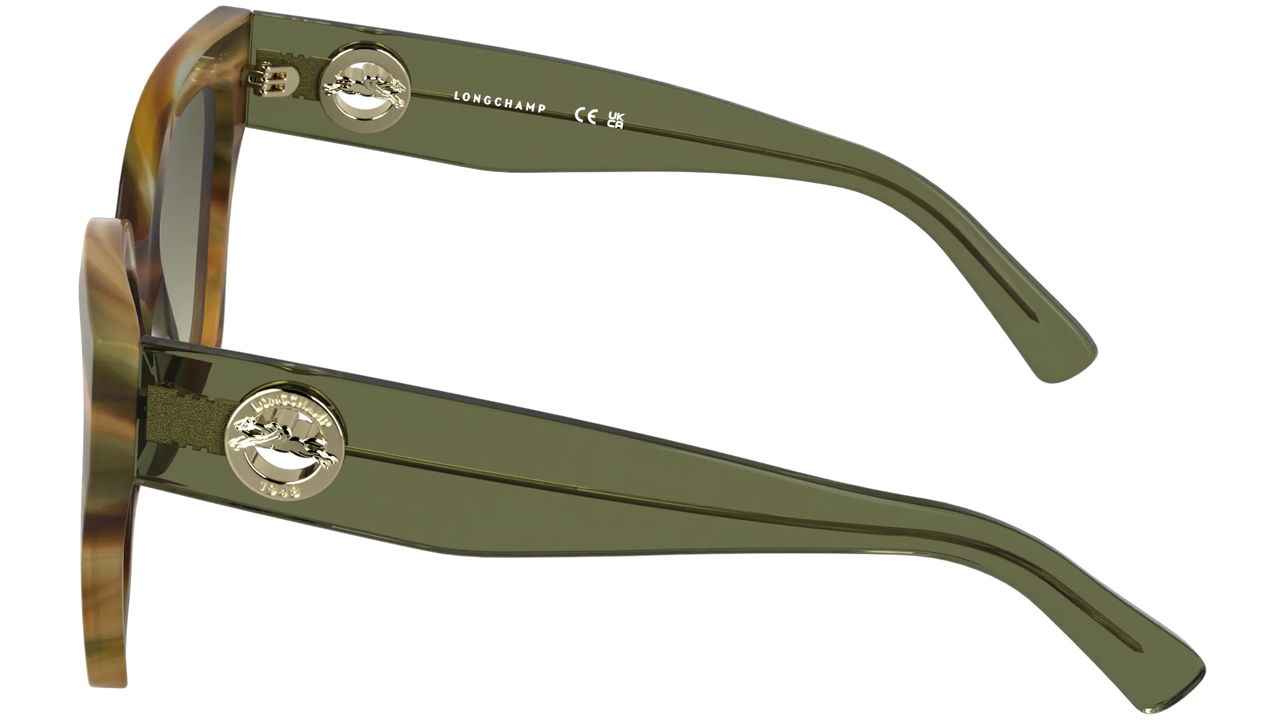 LONGCHAMP LO717S 324 Occhiali da sole Acetato Verde Verde Squadrata Normale Sfumato - immagine 3