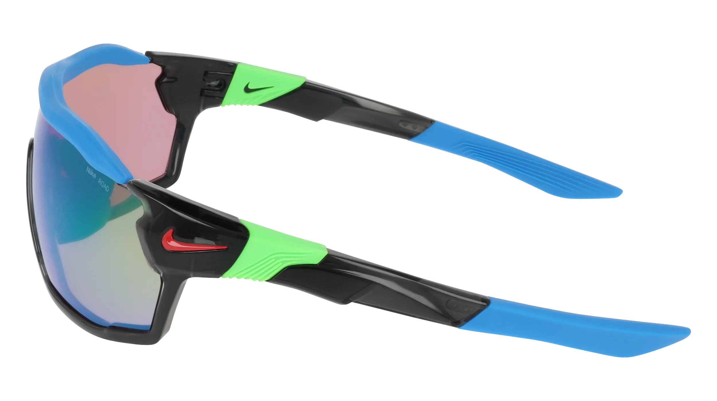 Nike NIKE SHOW X RUSH E DZ7369 060 Occhiali da sole Bio-iniettato Grigio Verde Maschera Normale - immagine 3