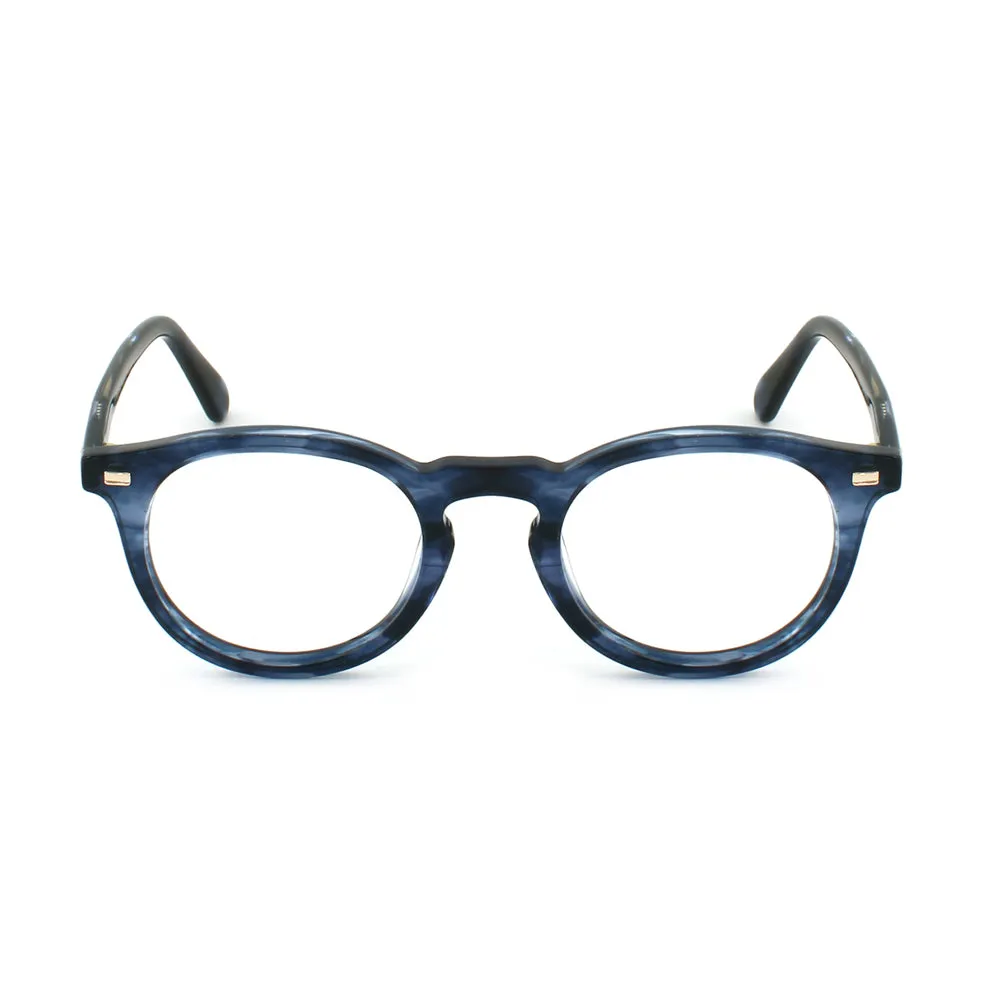 XLAB Unisex Tasmania 2.0 Montature da vista Acetato Tartaruga scuro Rotonda Anti-luce blu Anti luce blu - per PC - immagine 2