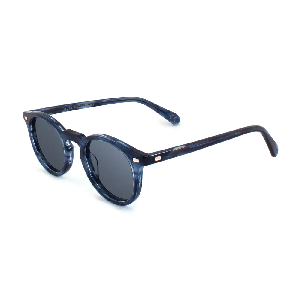 XLAB Unisex Tasmania 2.0 Montature da vista Acetato Verde striato Rotonda Anti-luce blu Anti luce blu - per PC - immagine 4
