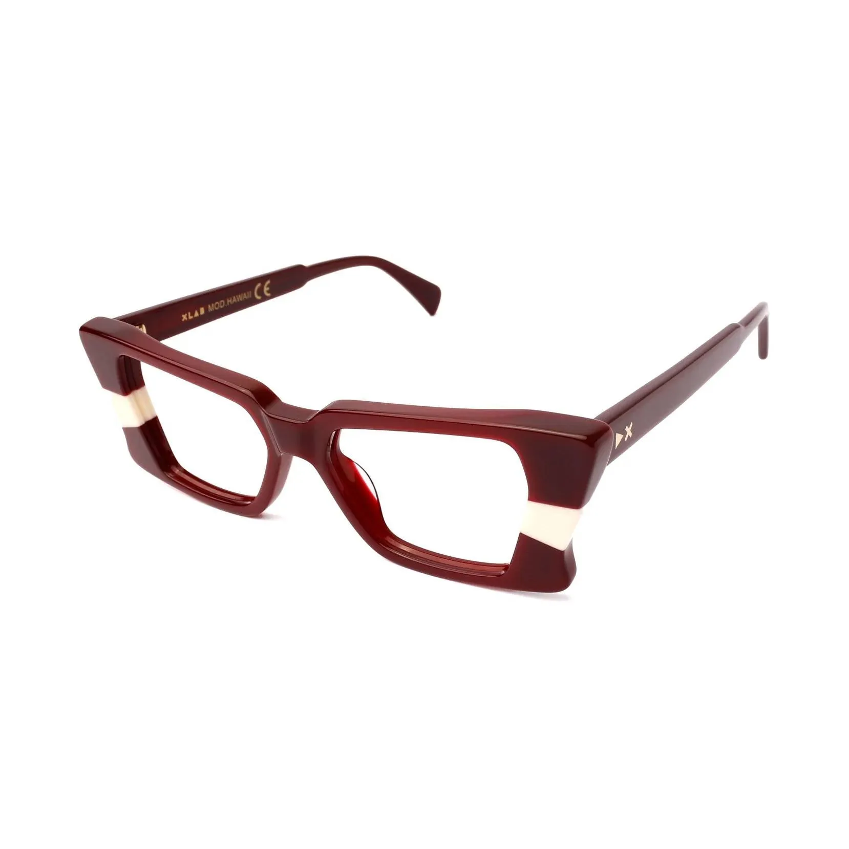 XLAB Hawaii Montature da vista Acetato Bordeaux Squadrata Demo - immagine 1