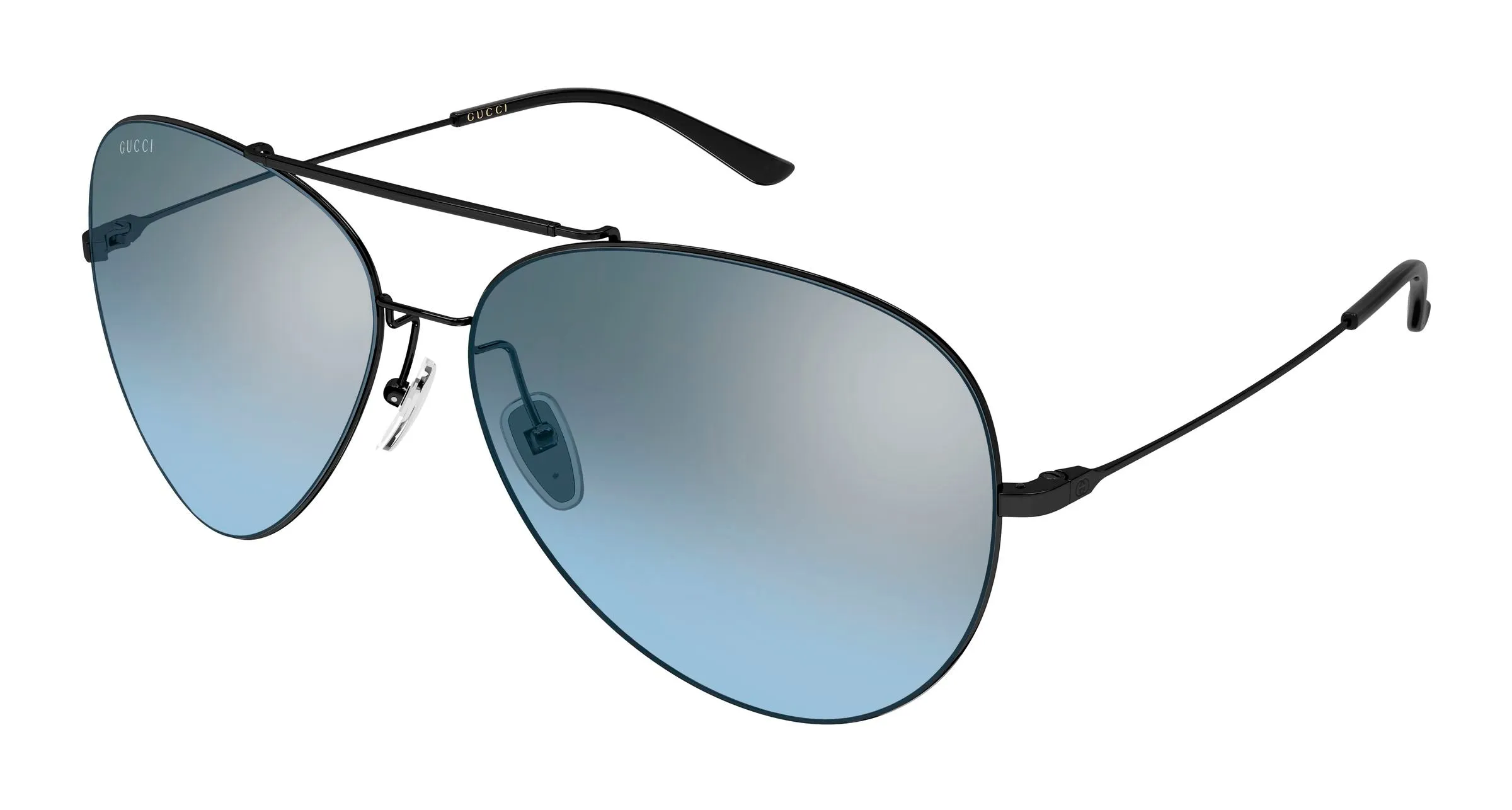 Gucci GG2172S 004 Occhiali da sole Metallo Nero Pilot - immagine 1
