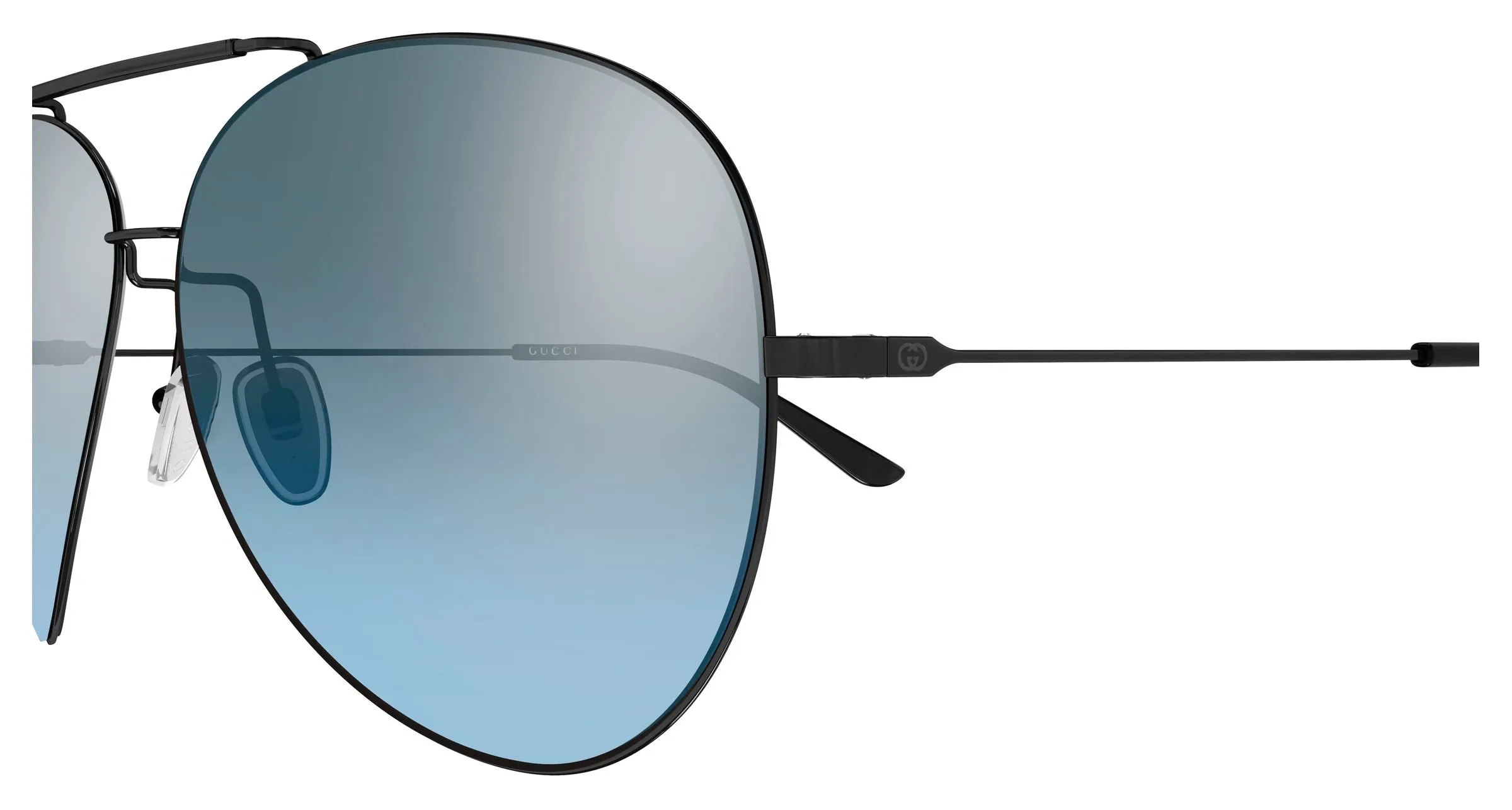 Gucci GG2172S 004 Occhiali da sole Metallo Nero Pilot - immagine 3