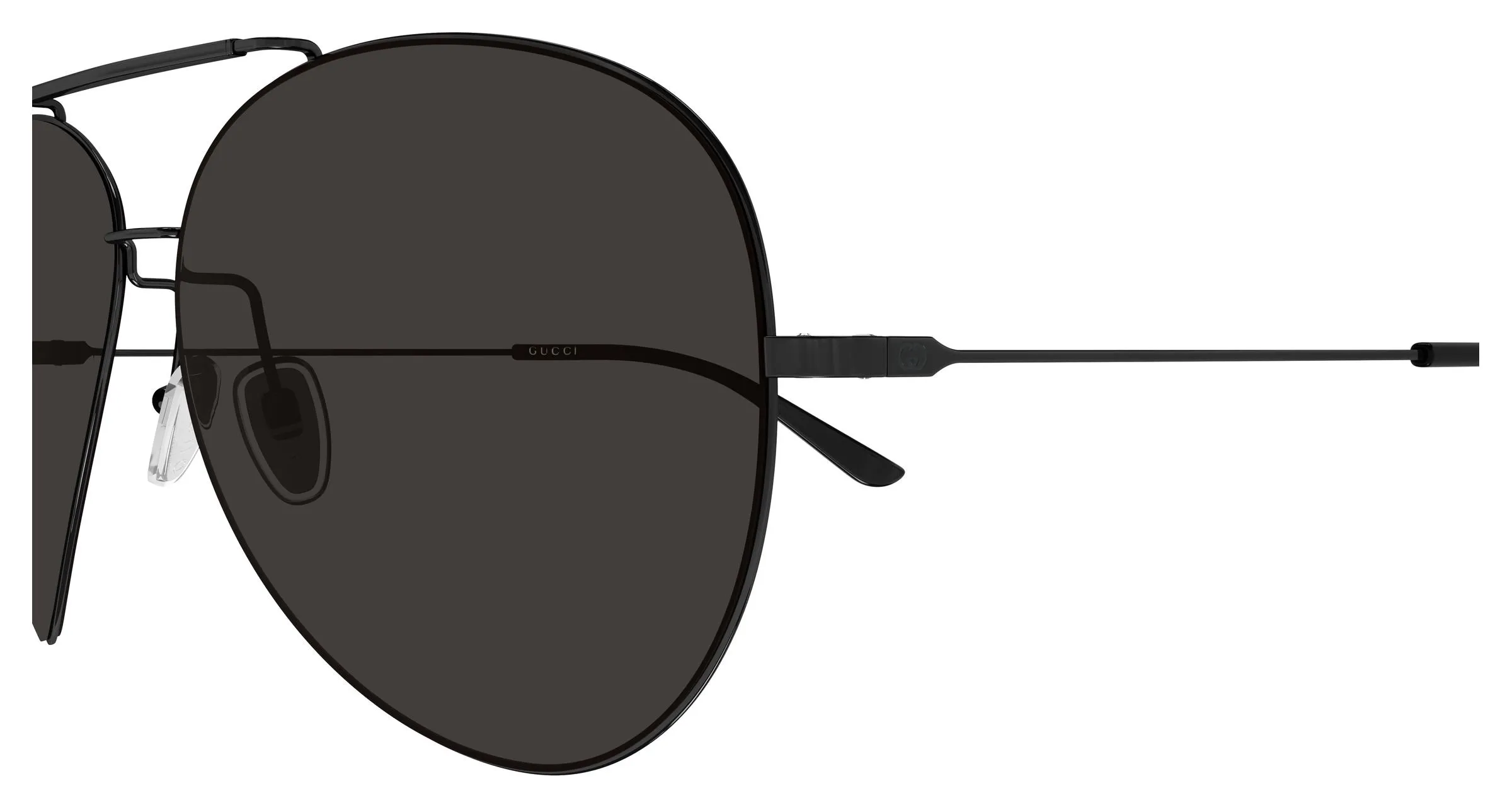 Gucci GG2172S 003 Occhiali da sole Metallo Nero Grigio Pilot - immagine 3
