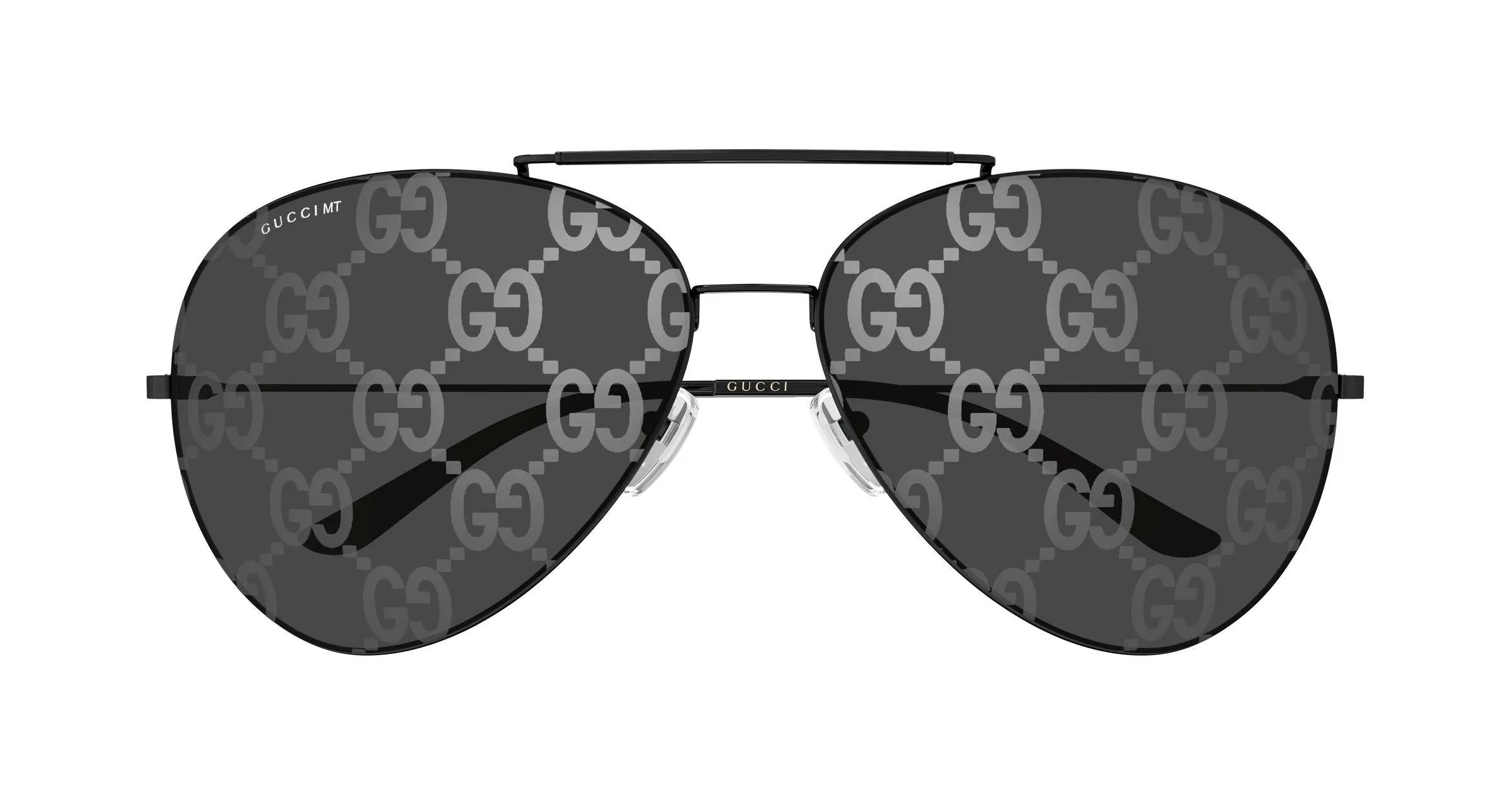 Gucci GG2172S 002 Occhiali da sole Metallo Nero Fumo Pilot - immagine 2