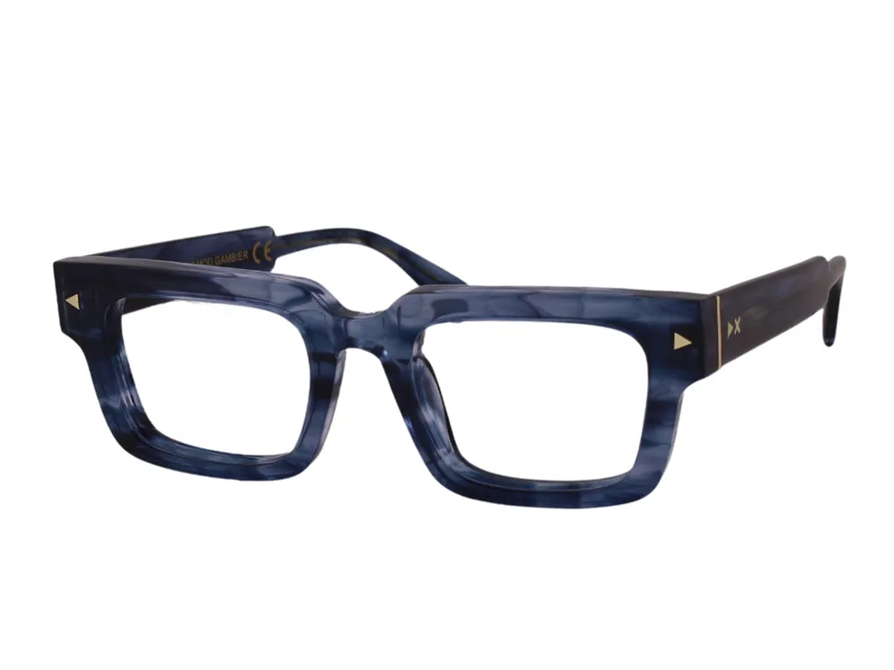XLAB Unisex Gambier Occhiali da sole Acetato Blu striato Marrone Squadrata Polarizzata - immagine 1