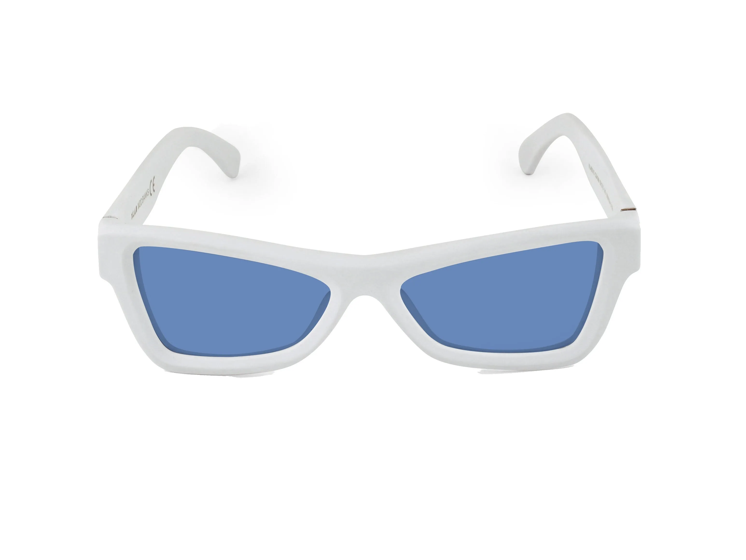 XLAB Unisex Banks Occhiali da sole Acetato Bianco Azzurro Geometrica Polarizzata - immagine 2