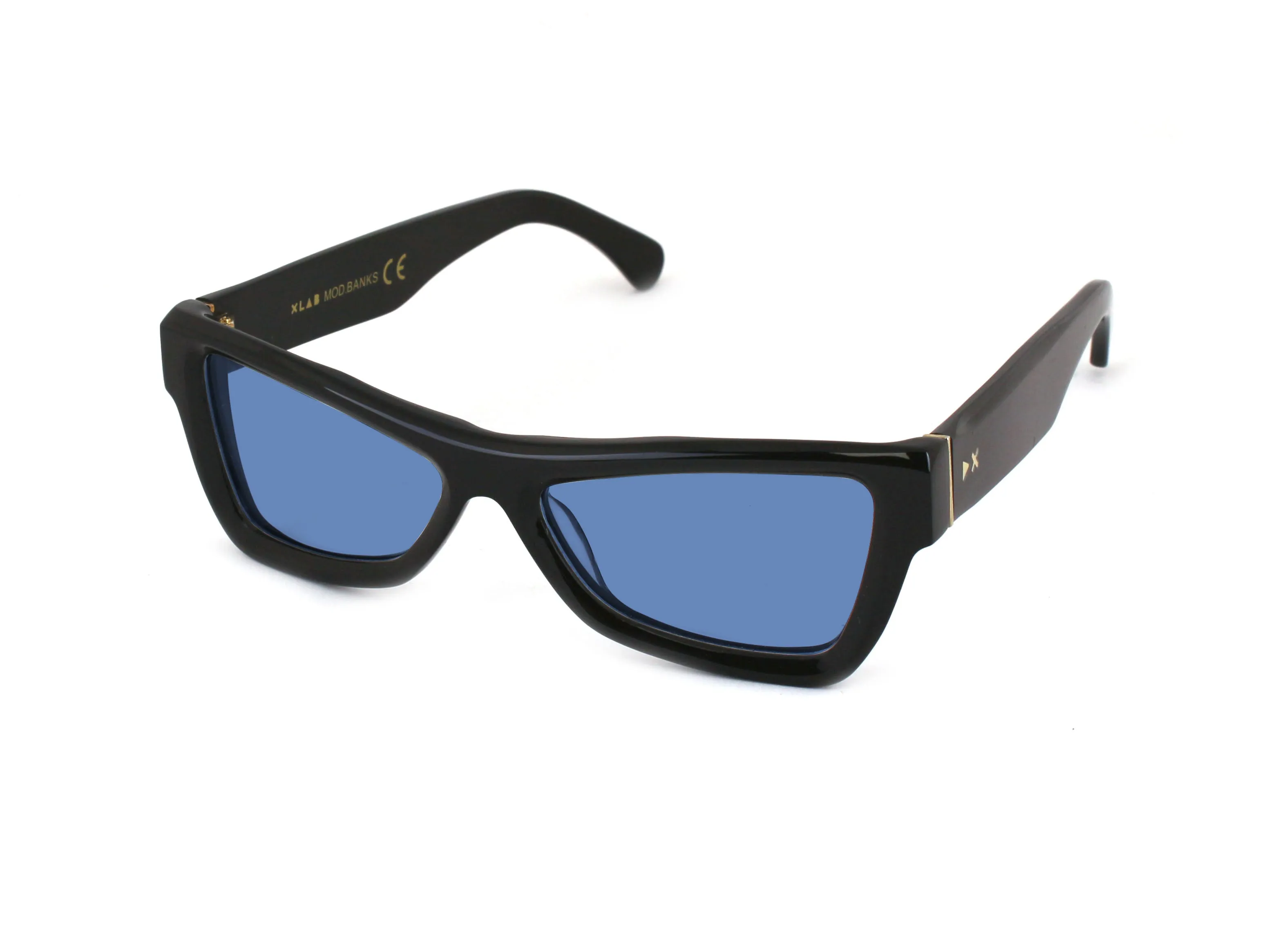 XLAB Unisex Banks Occhiali da sole Acetato Bianco Azzurro Geometrica Polarizzata - immagine 4