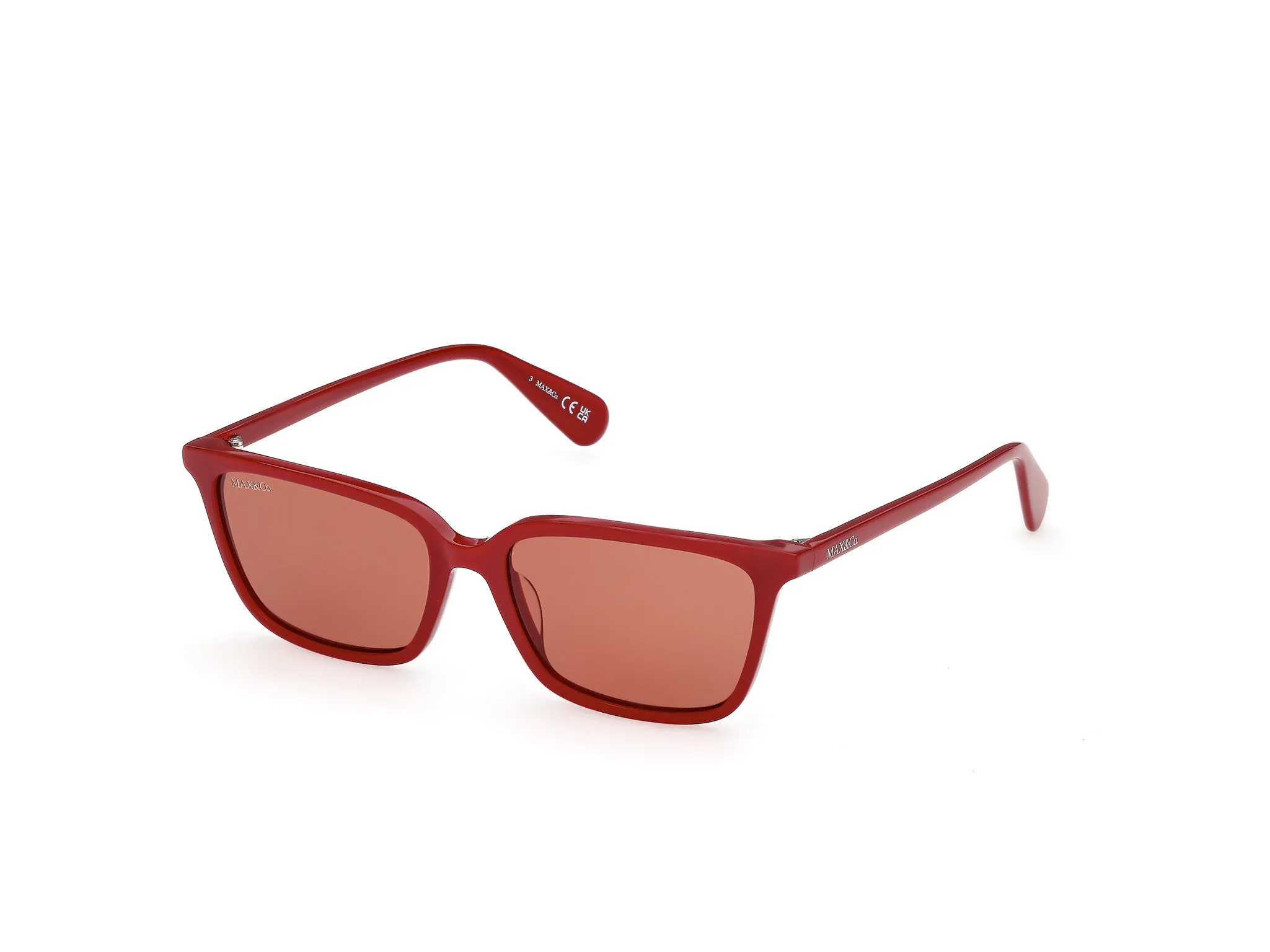 MAX&Co MO0165 66E Occhiali da sole Rosso Marrone Squadrata Normale - immagine 1