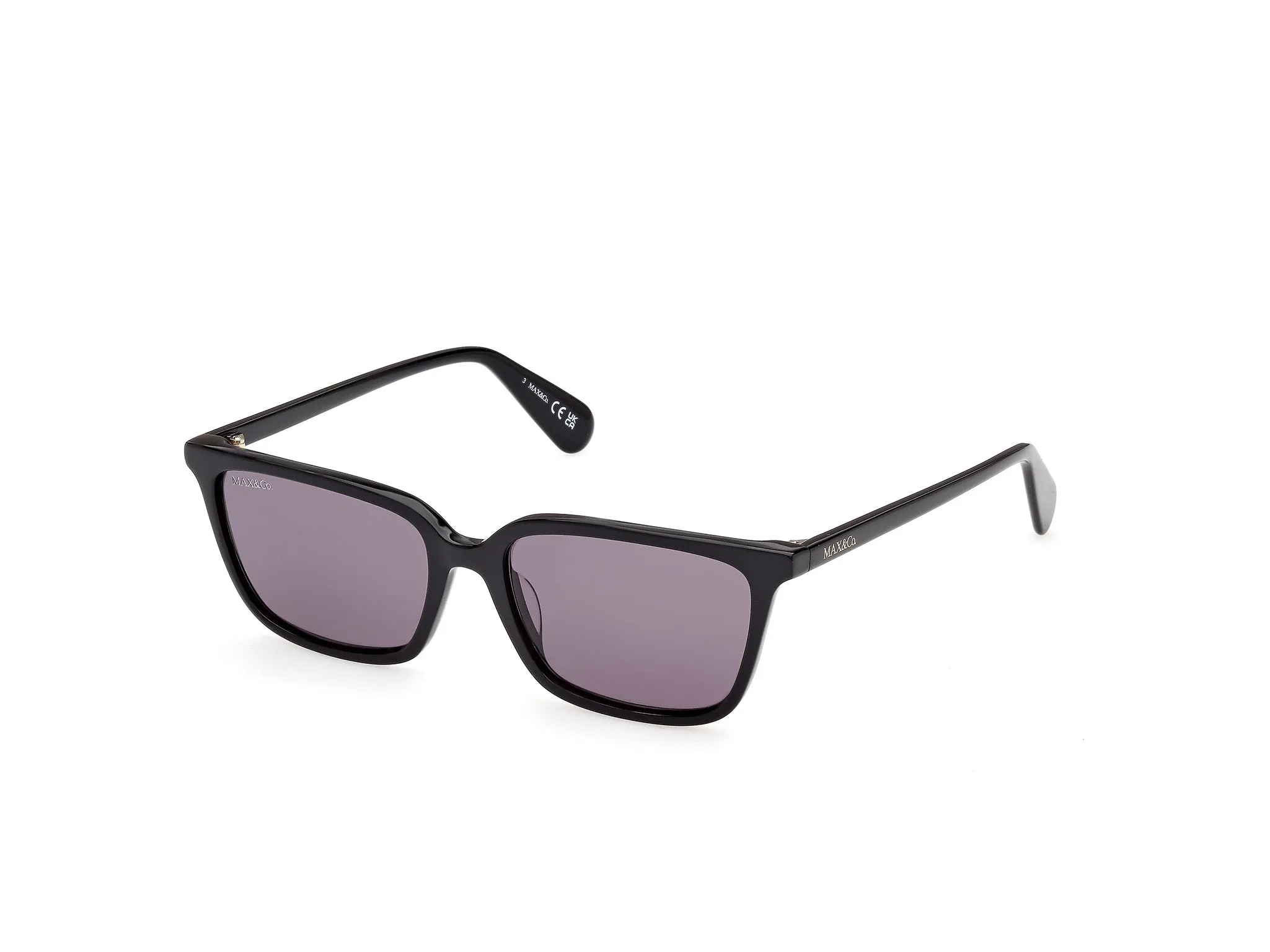 MAX&Co MO0165 01A Occhiali da sole Nero Fumo Squadrata Normale - immagine 1