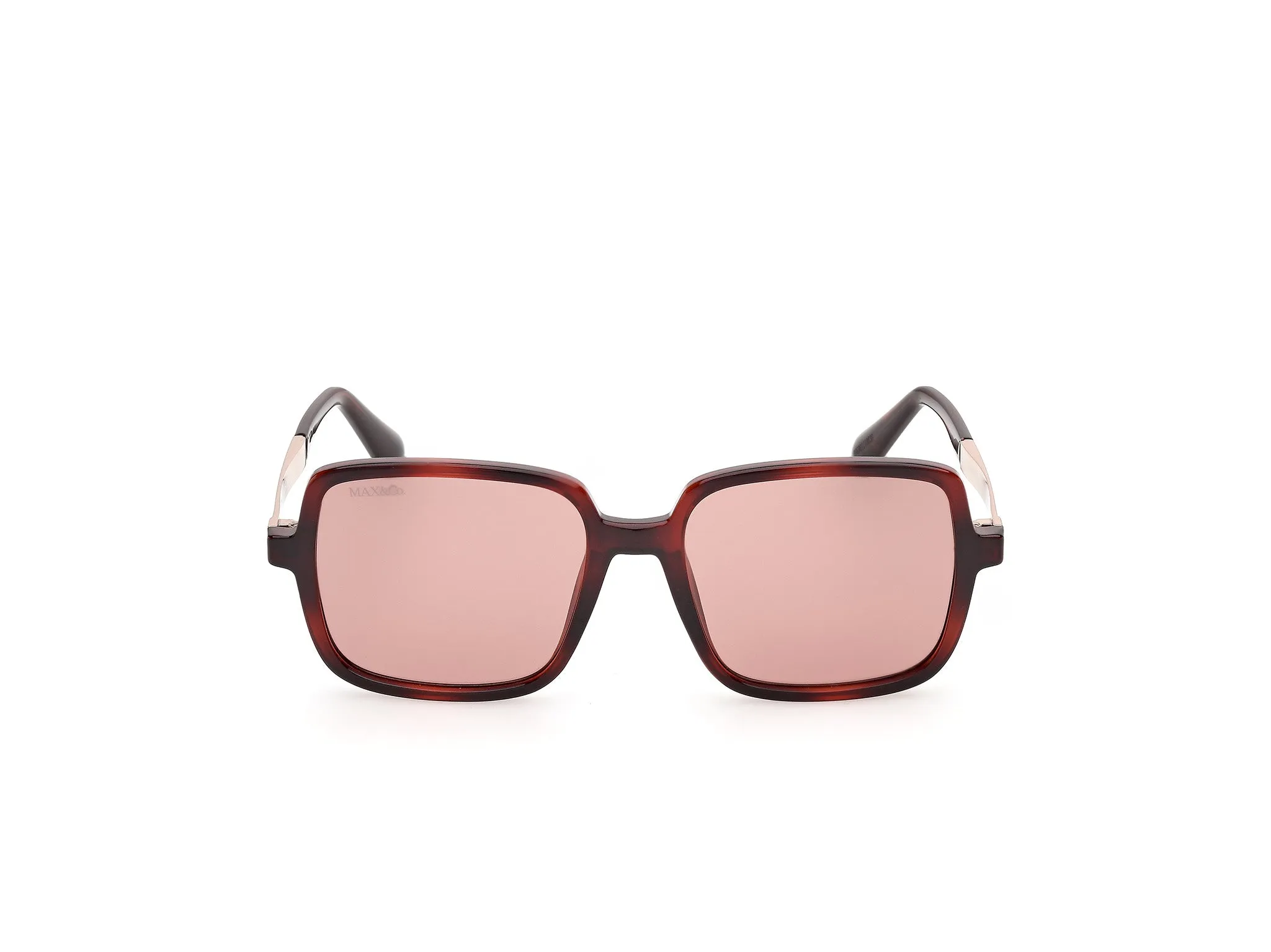 MAX&Co MO0164 52S Occhiali da sole Havana Bordeaux Squadrata Normale - immagine 2