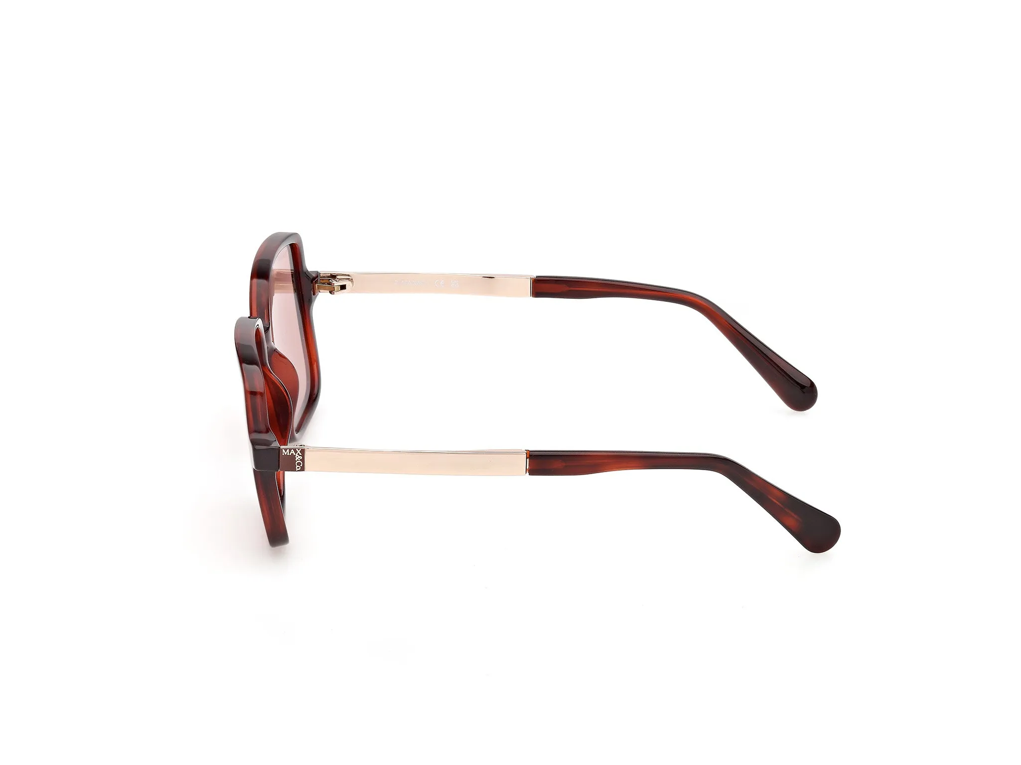 MAX&Co MO0164 52S Occhiali da sole Havana Bordeaux Squadrata Normale - immagine 3