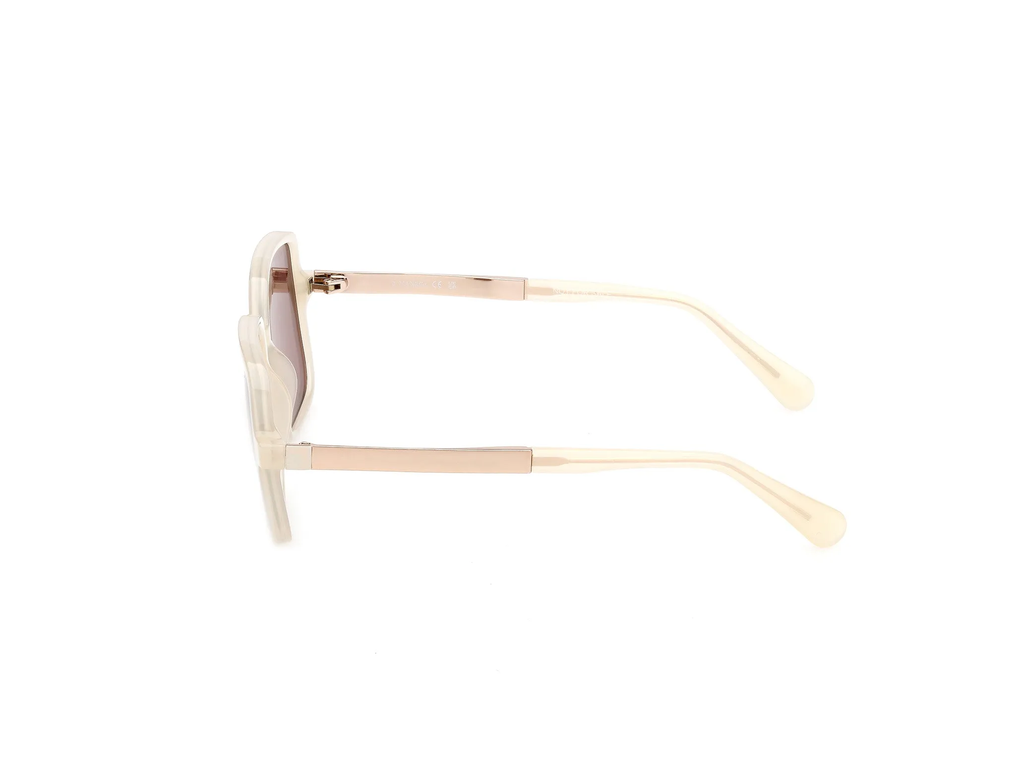 MAX&Co MO0164 21F Occhiali da sole Bianco Marrone Squadrata Normale - immagine 3