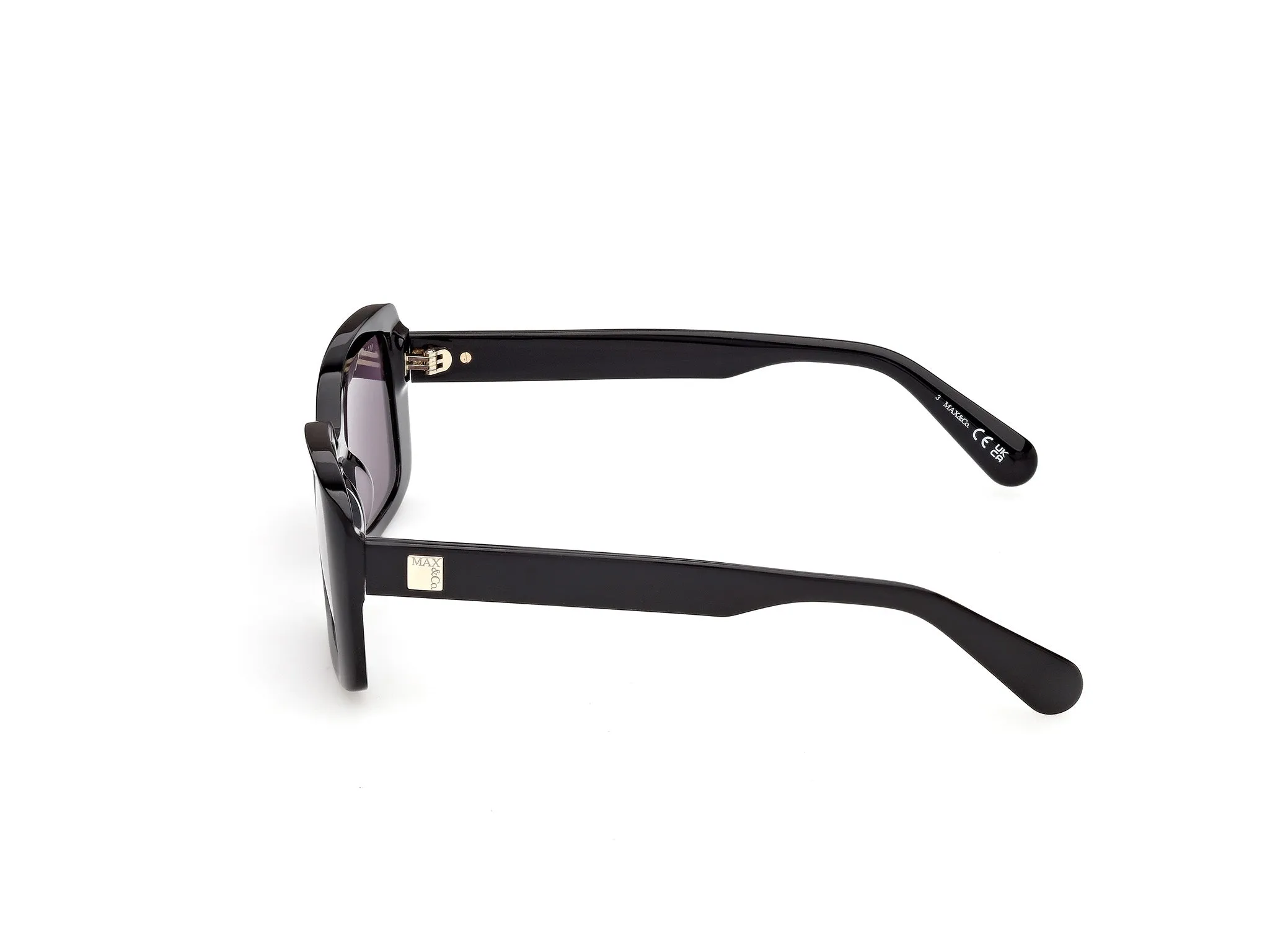 MAX&Co MO0162 01A Occhiali da sole Nero Fumo Squadrata Normale - immagine 3