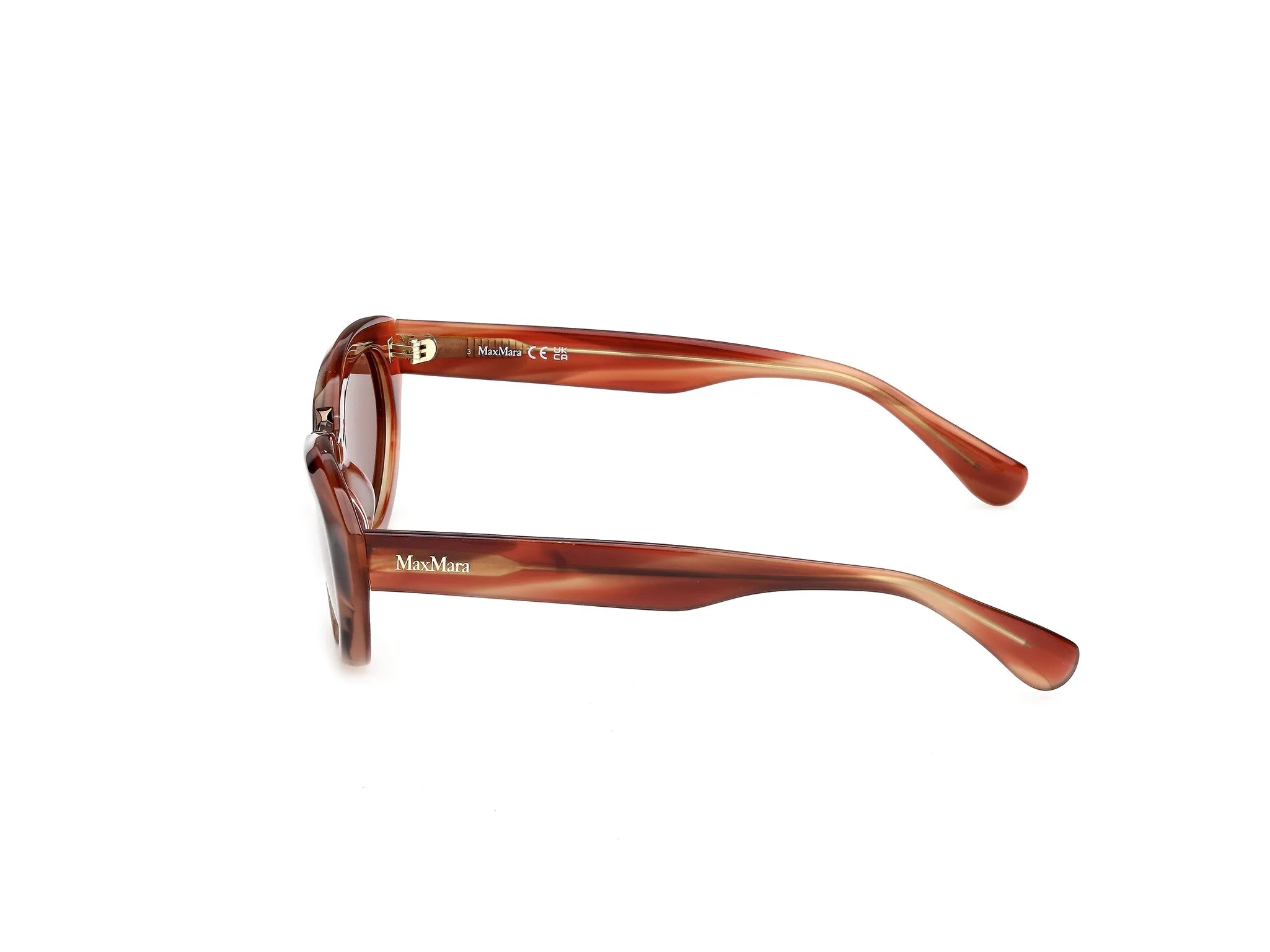 Max Mara MM0203 68E Occhiali da sole Rosso Marrone Geometrica Normale - immagine 3