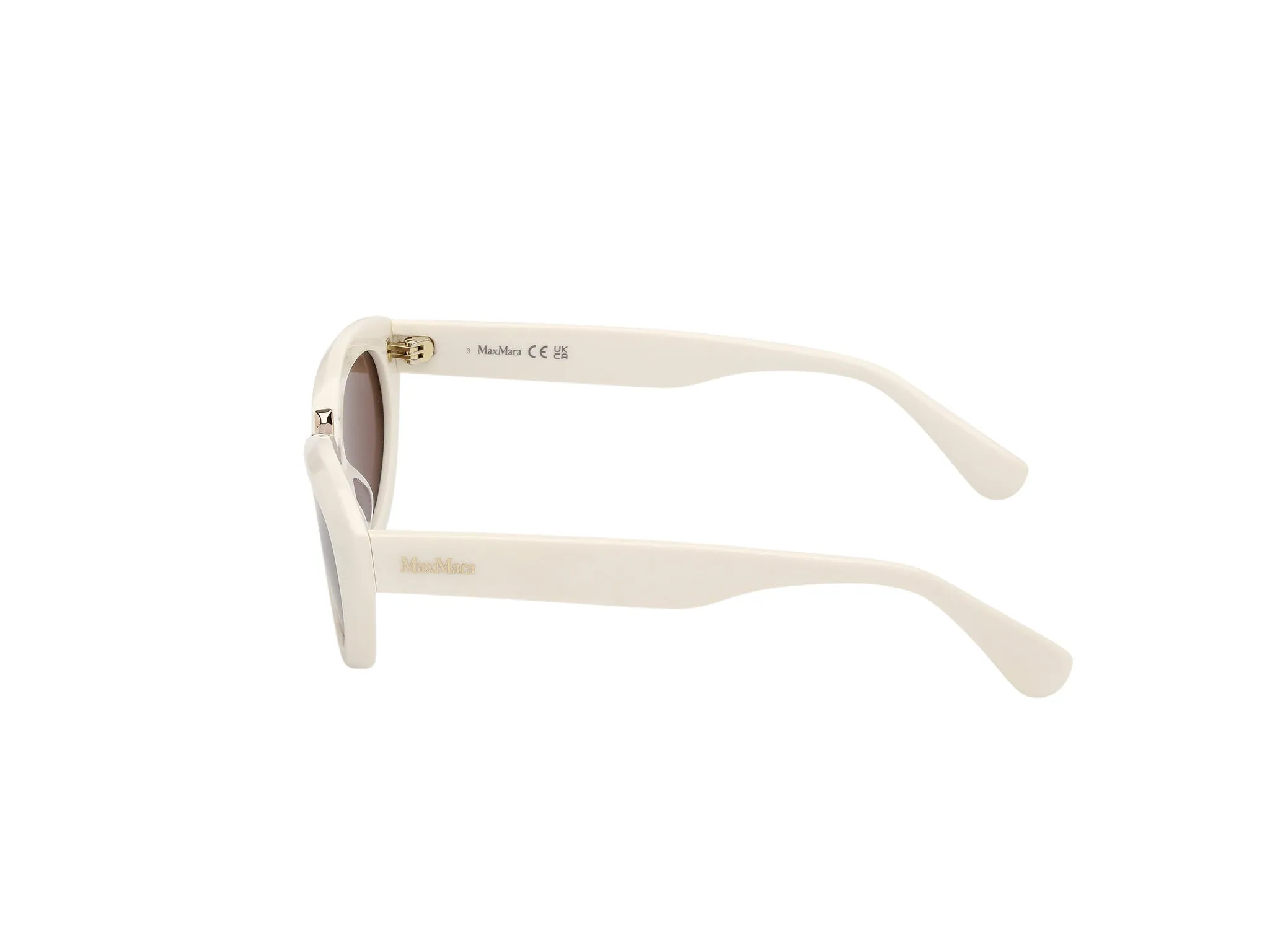 Max Mara MM0203 25E Occhiali da sole Bianco Marrone Geometrica Normale - immagine 3