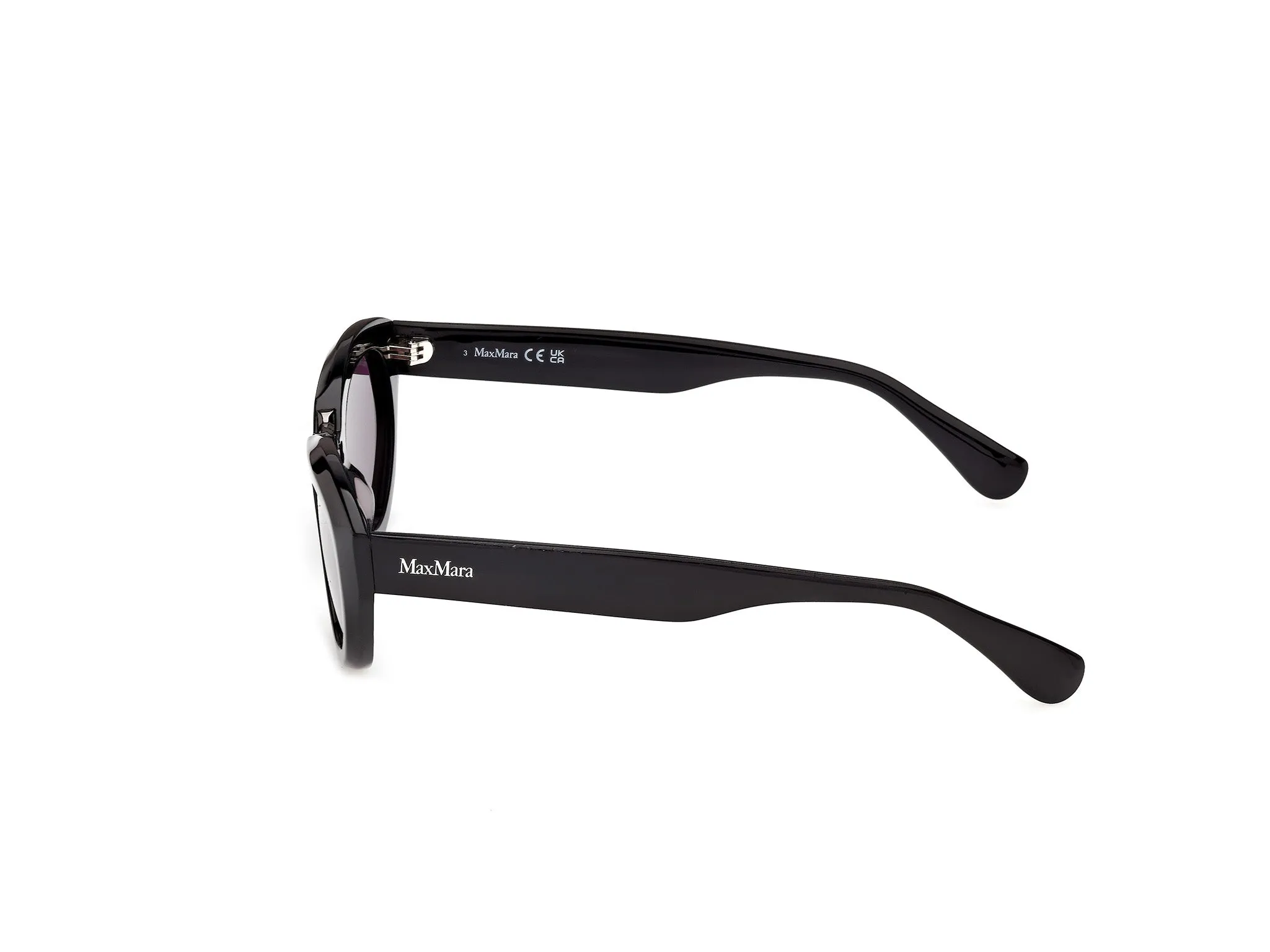 Max Mara MM0203 01A Occhiali da sole Nero Fumo Geometrica Normale - immagine 3