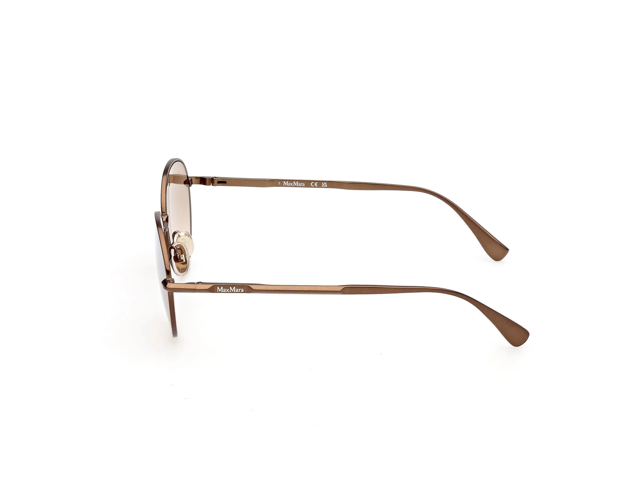 Max Mara MM0200 38L Occhiali da sole Metallo Bronzo Marrone Rotonda Normale - immagine 3