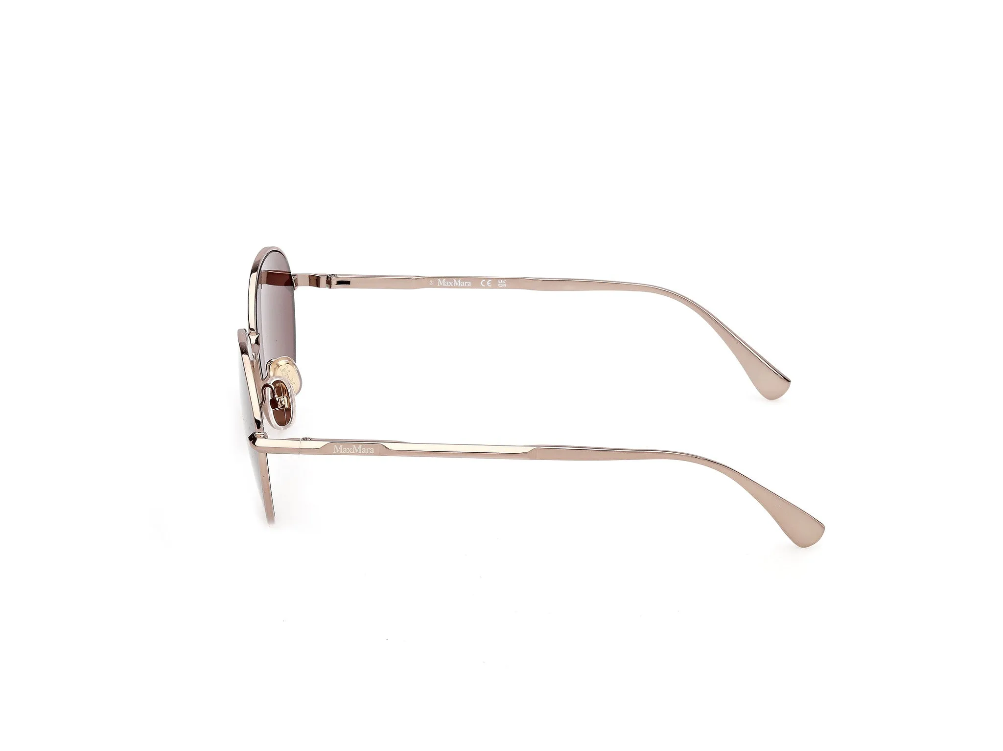 Max Mara MM0200 36S Occhiali da sole Metallo Bronzo Bordeaux Rotonda Normale - immagine 3