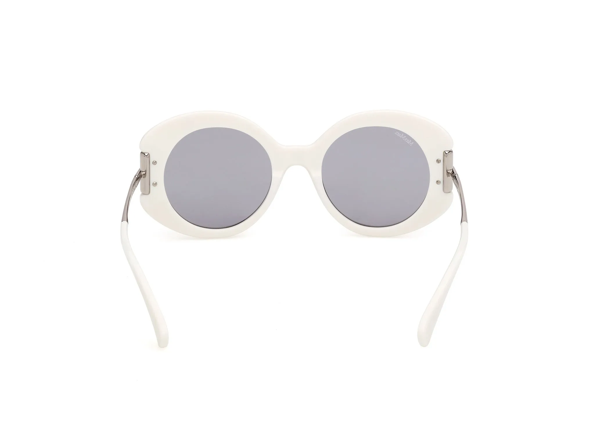Max Mara MM0188 21A Occhiali da sole Bianco Fumo Rotonda Normale - immagine 4